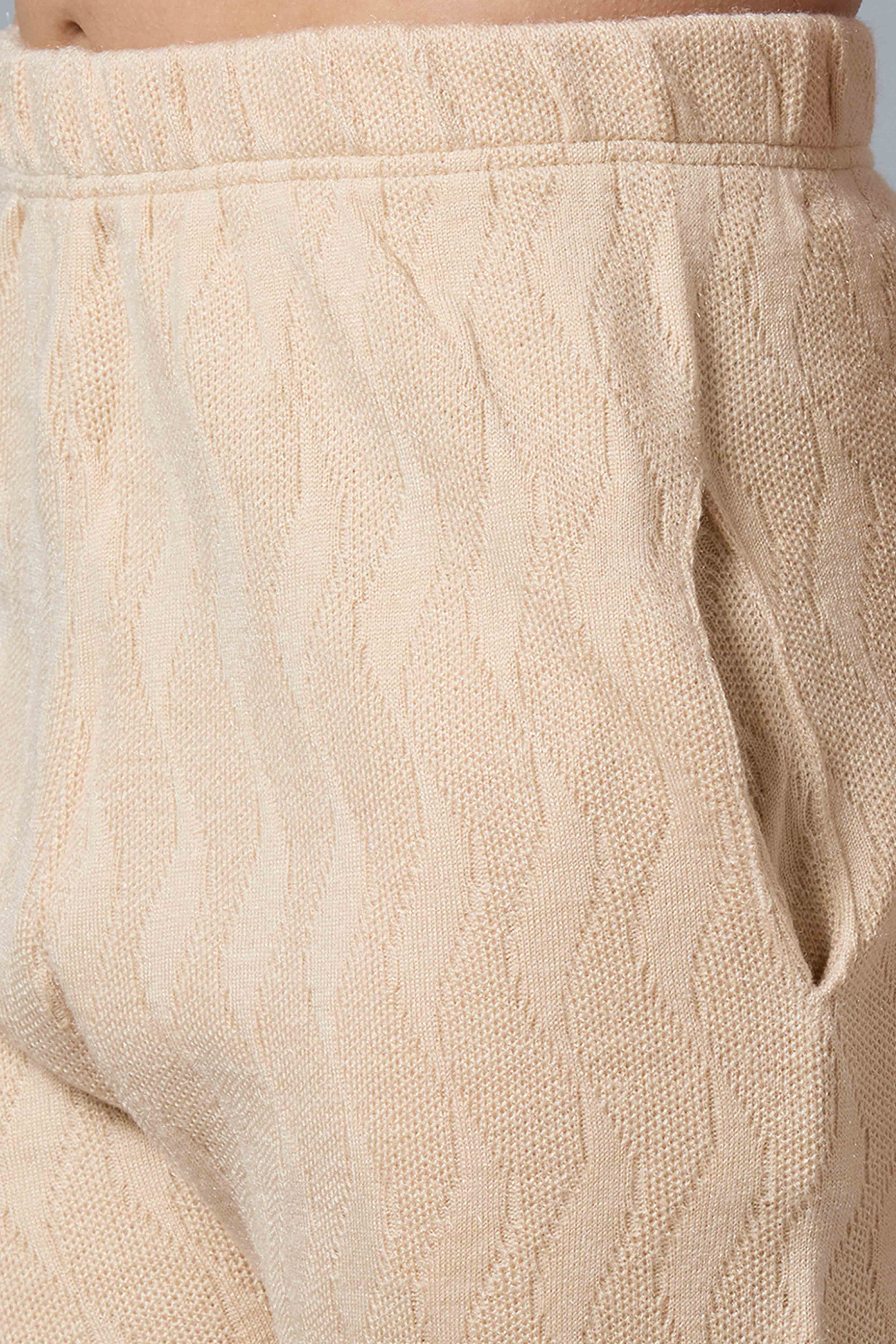 Beige Woven Woolen Straight Salwar Suit - Image 8