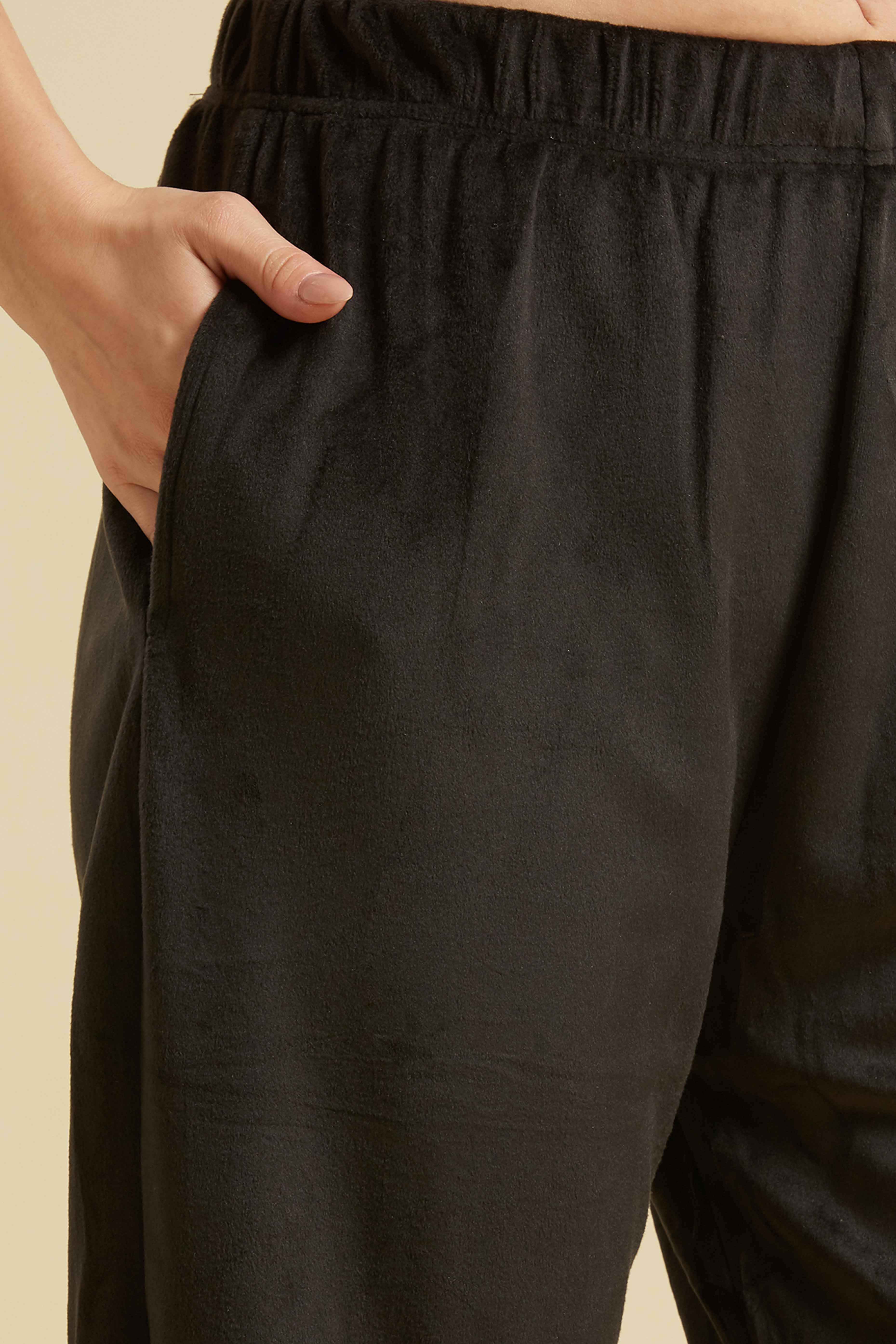 Black Embroidered Velvet Straight Salwar Suit - Image 8