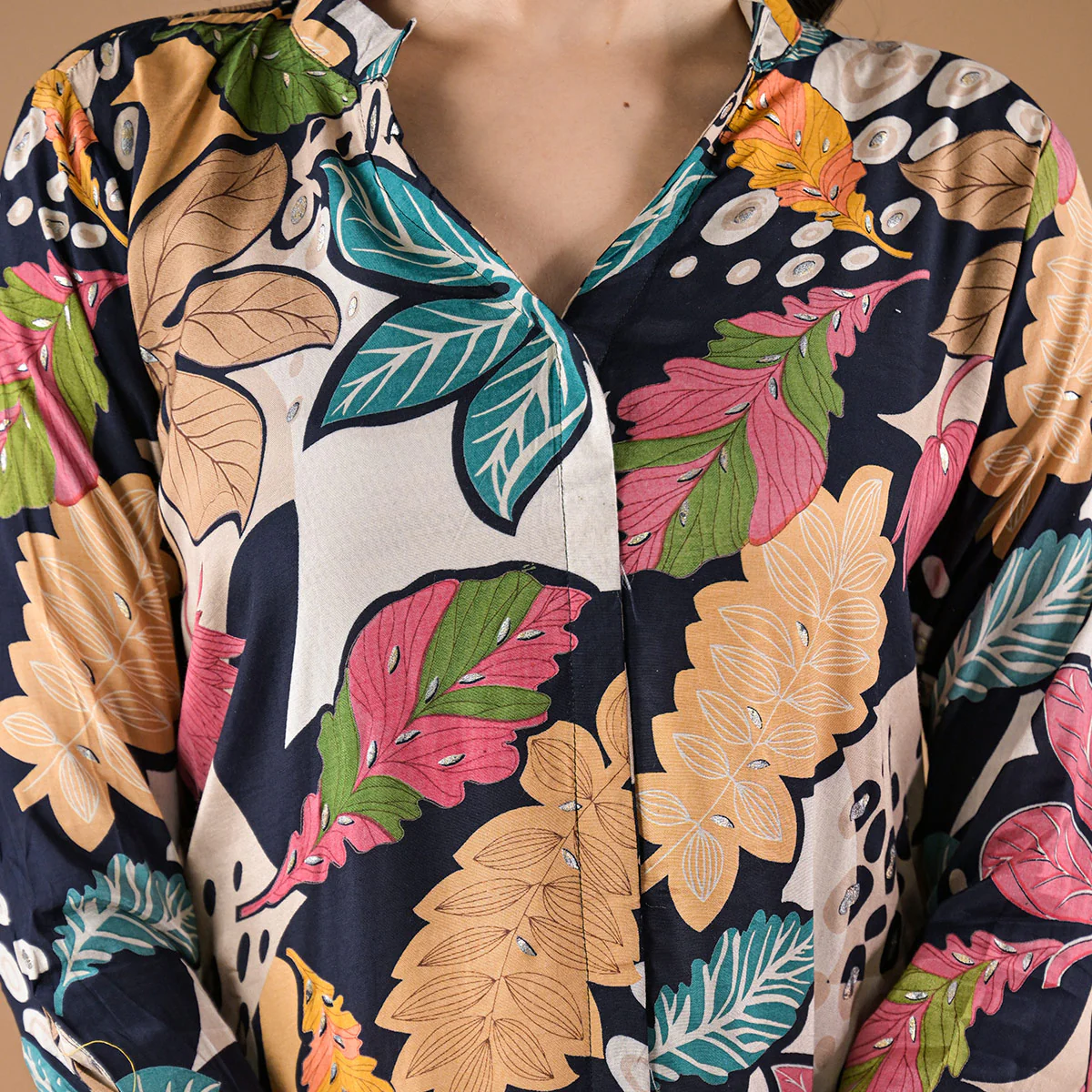 Black Printed Muslin Co-Ord Set - Image 3