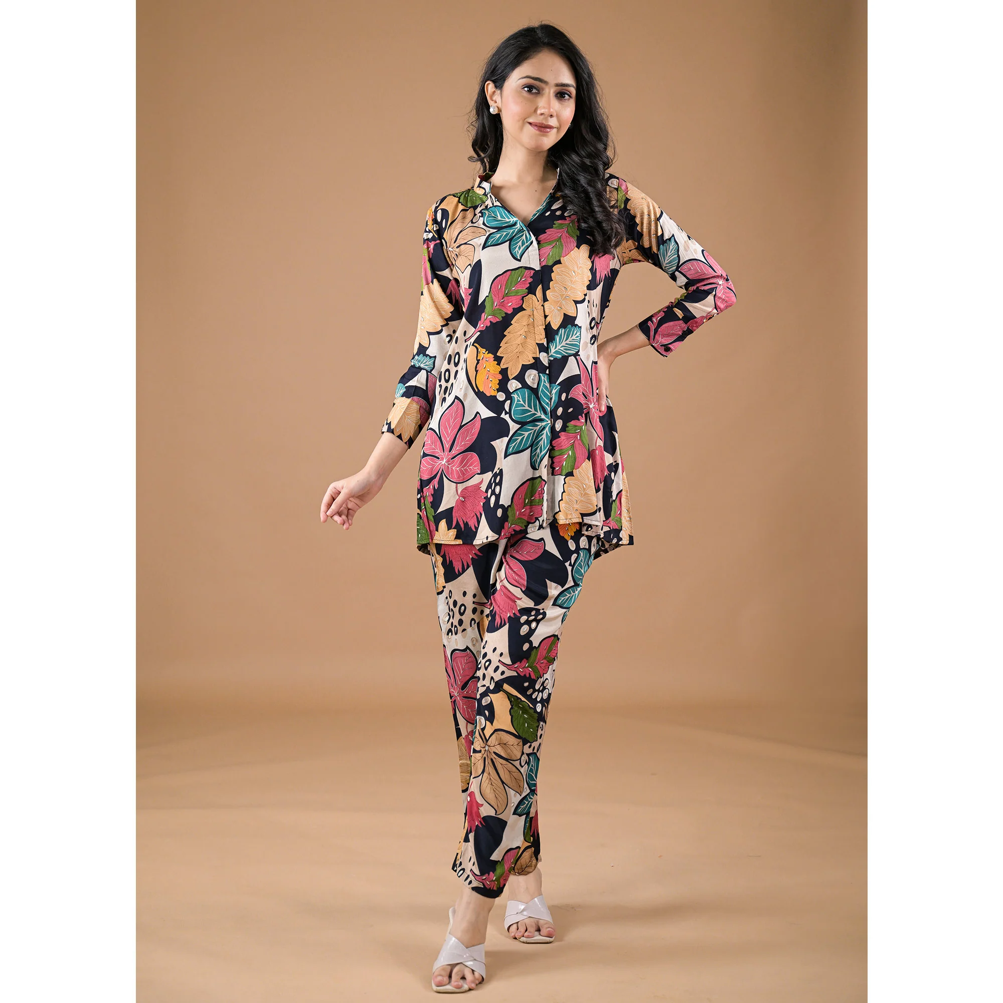 Black Printed Muslin Co-Ord Set - Image 6