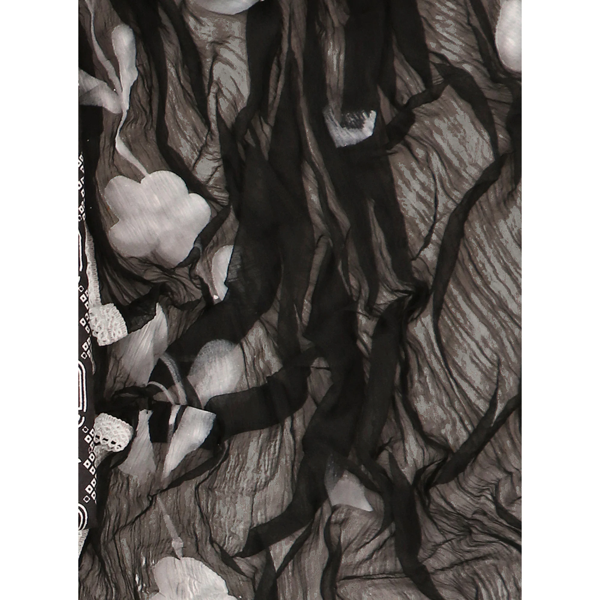 Black Printed With Embroidery Pure Cotton Dress Material - Image 7