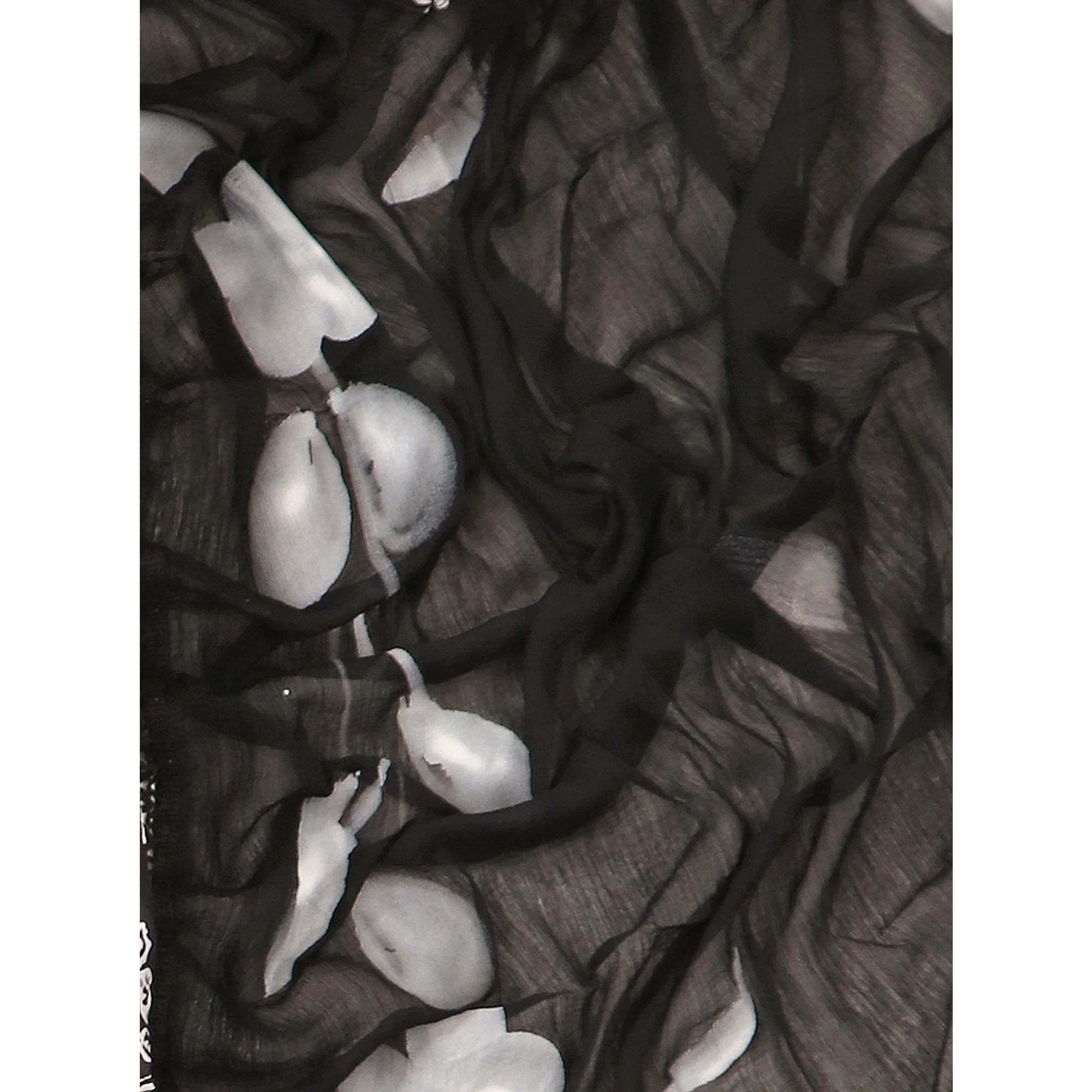 Black Printed With Embroidery Pure Cotton Dress Material - Image 7