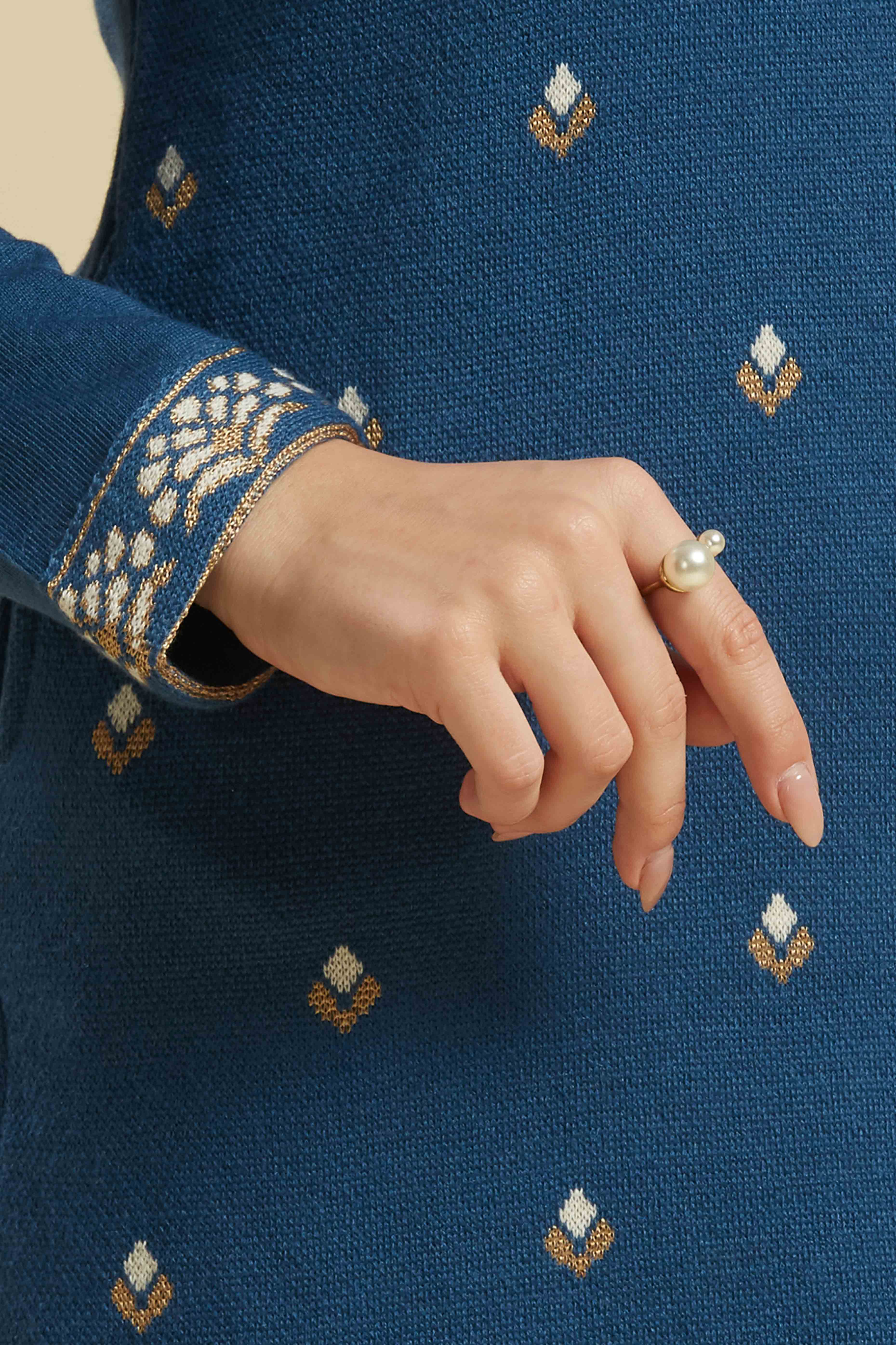 Blue Woolen Straight Kurti - Image 7