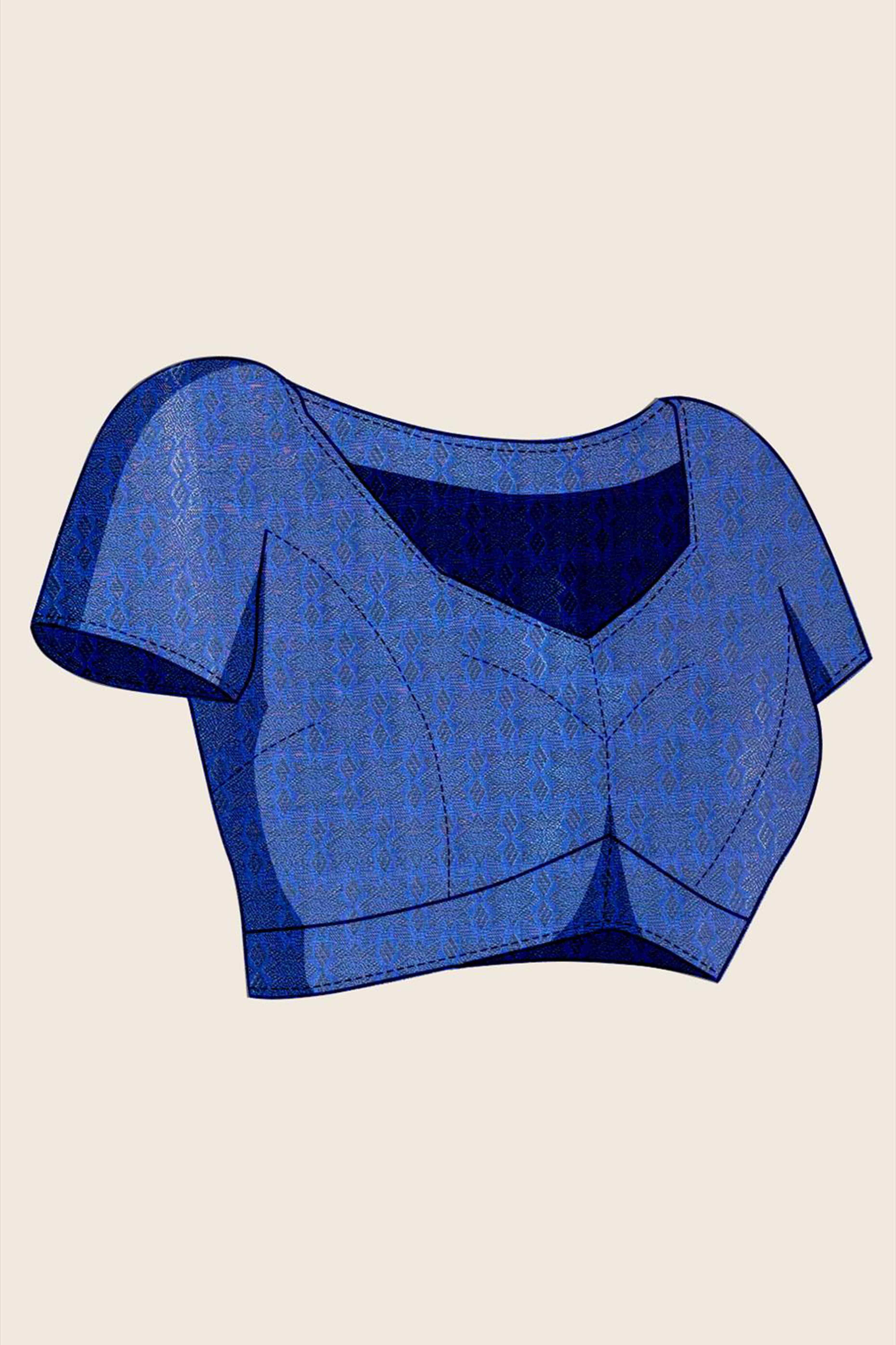 Blue Zari Weaving Mysore Brocade Silk Saree - Image 7