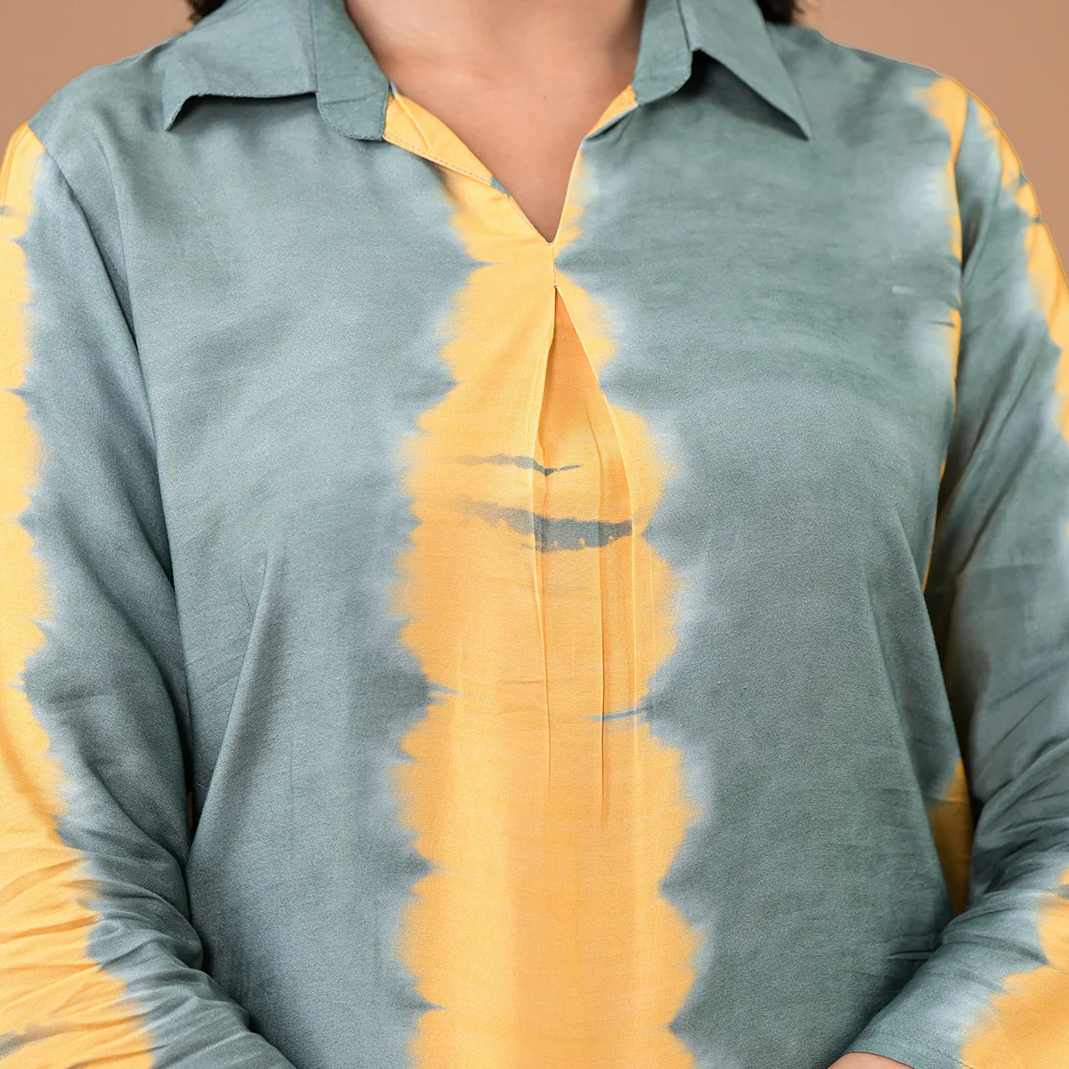 Bottle Green Tie Dye Printed Muslin Co-Ord Set - Image 3