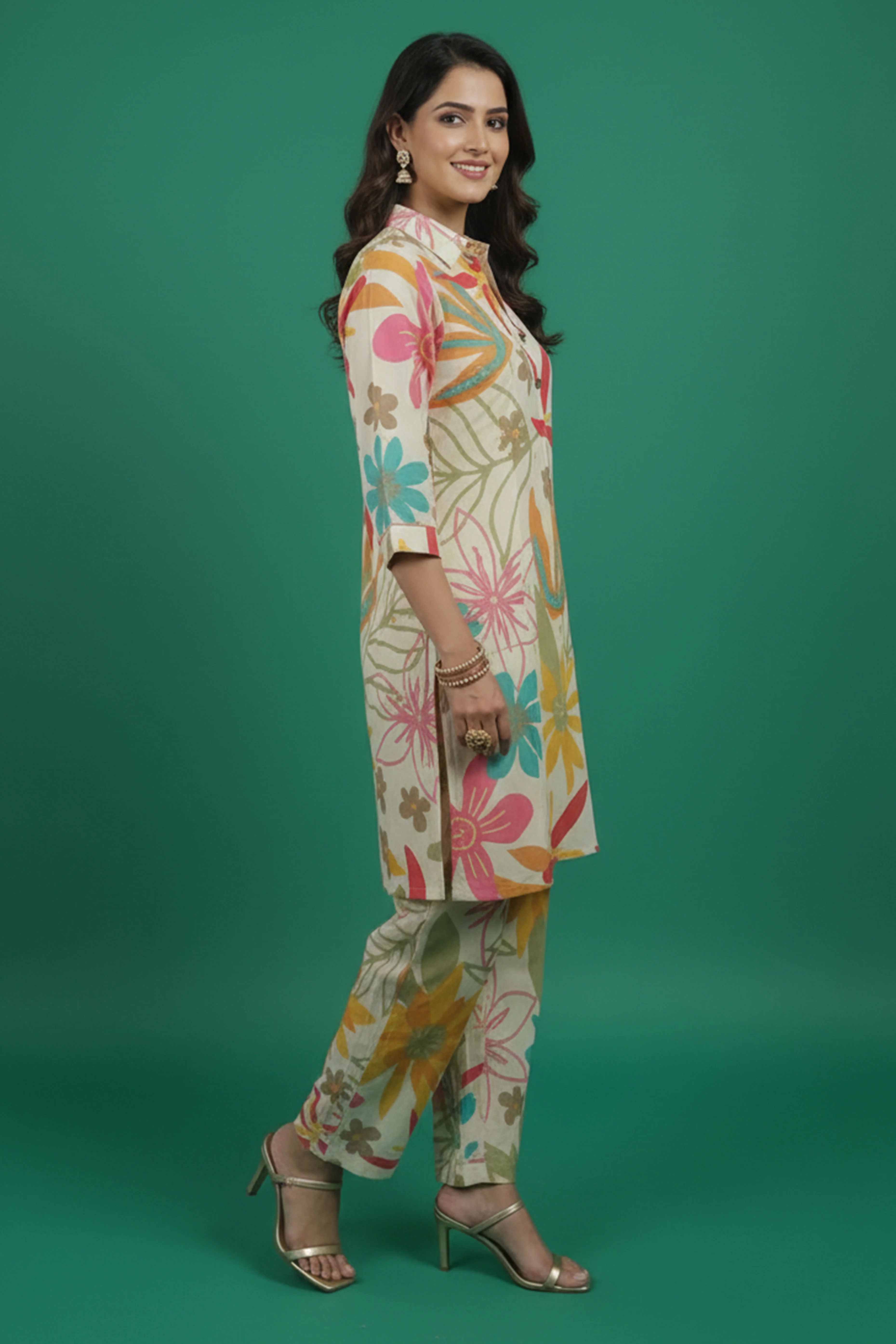 Casual Multicolor Floral Printed Rayon Shirt-Pant Set for Everyday Wear - Image 4