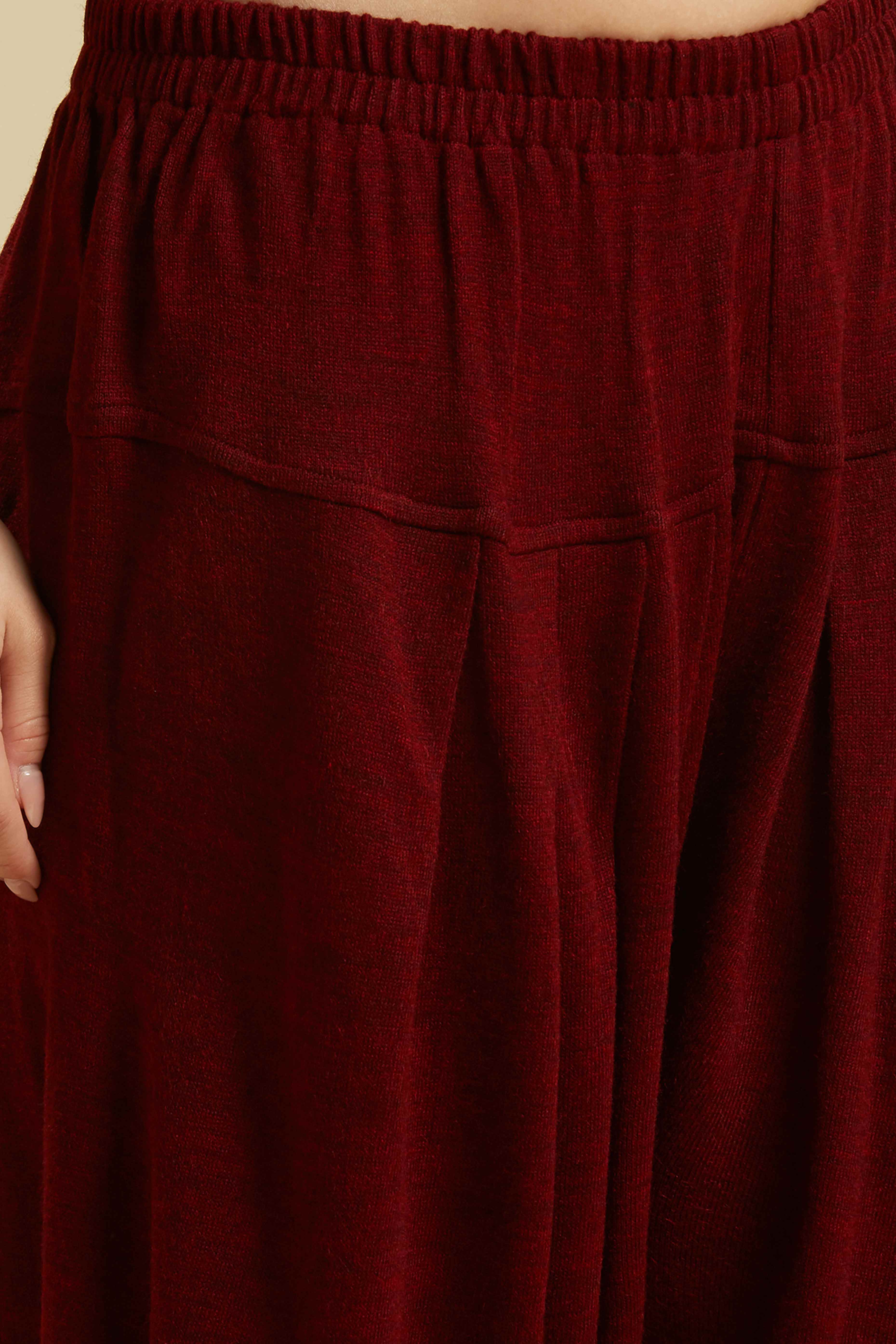 Chikoo Woven Woolen Straight Top Bottom Set - Image 8