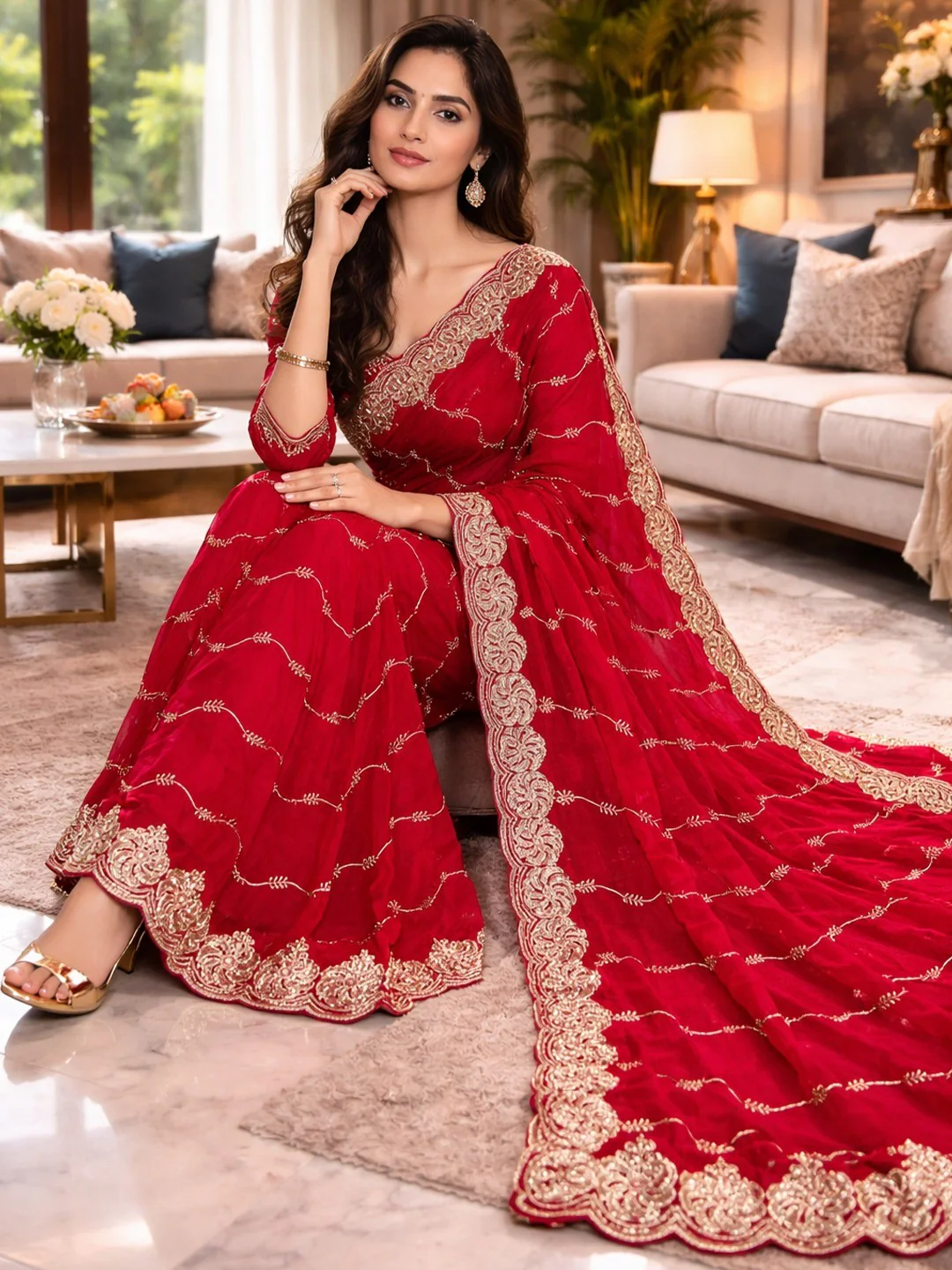 Feminine Pink Satin Saree with Sophisticated Embroidery Work