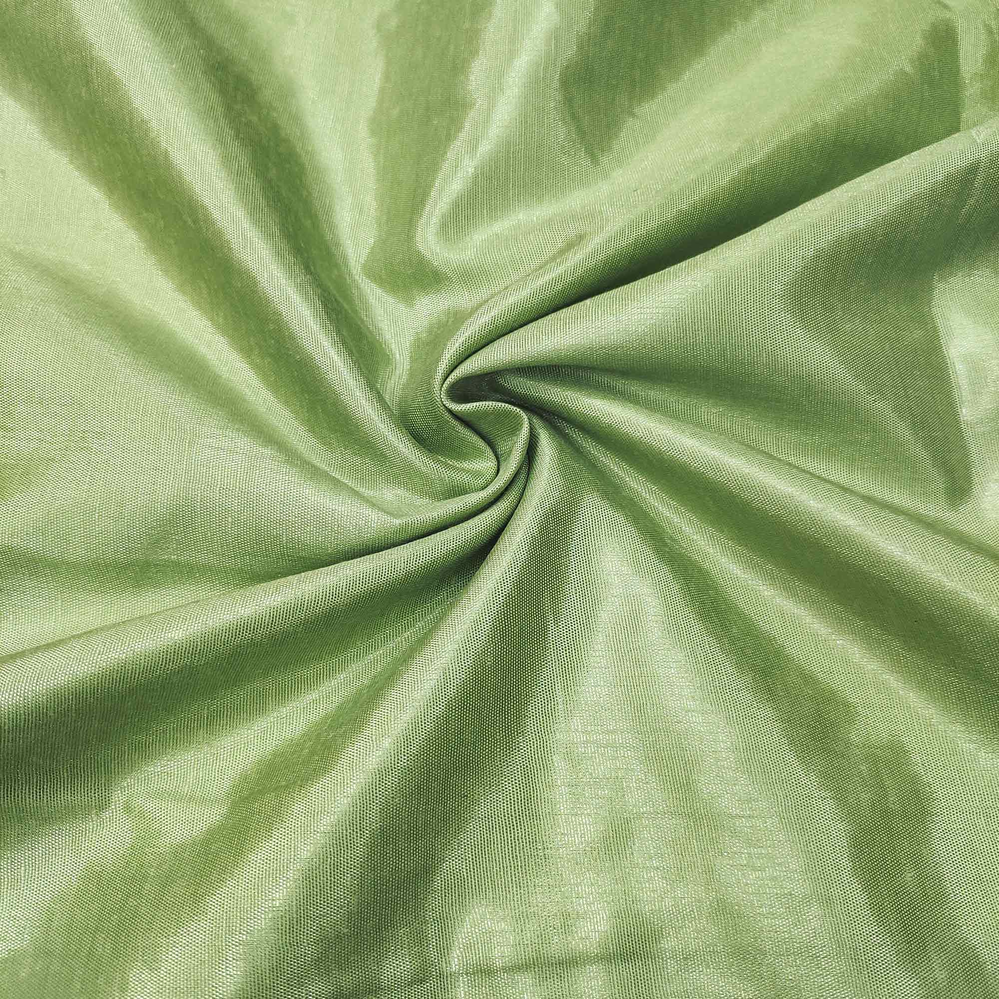 Green Floral Print With Sequins Hand Embroidered Organza Dress Material - Image 5