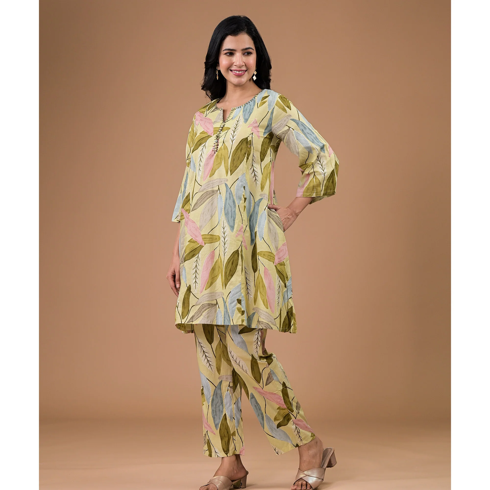 Green Printed Pure Cotton Co-ord Set - Image 4