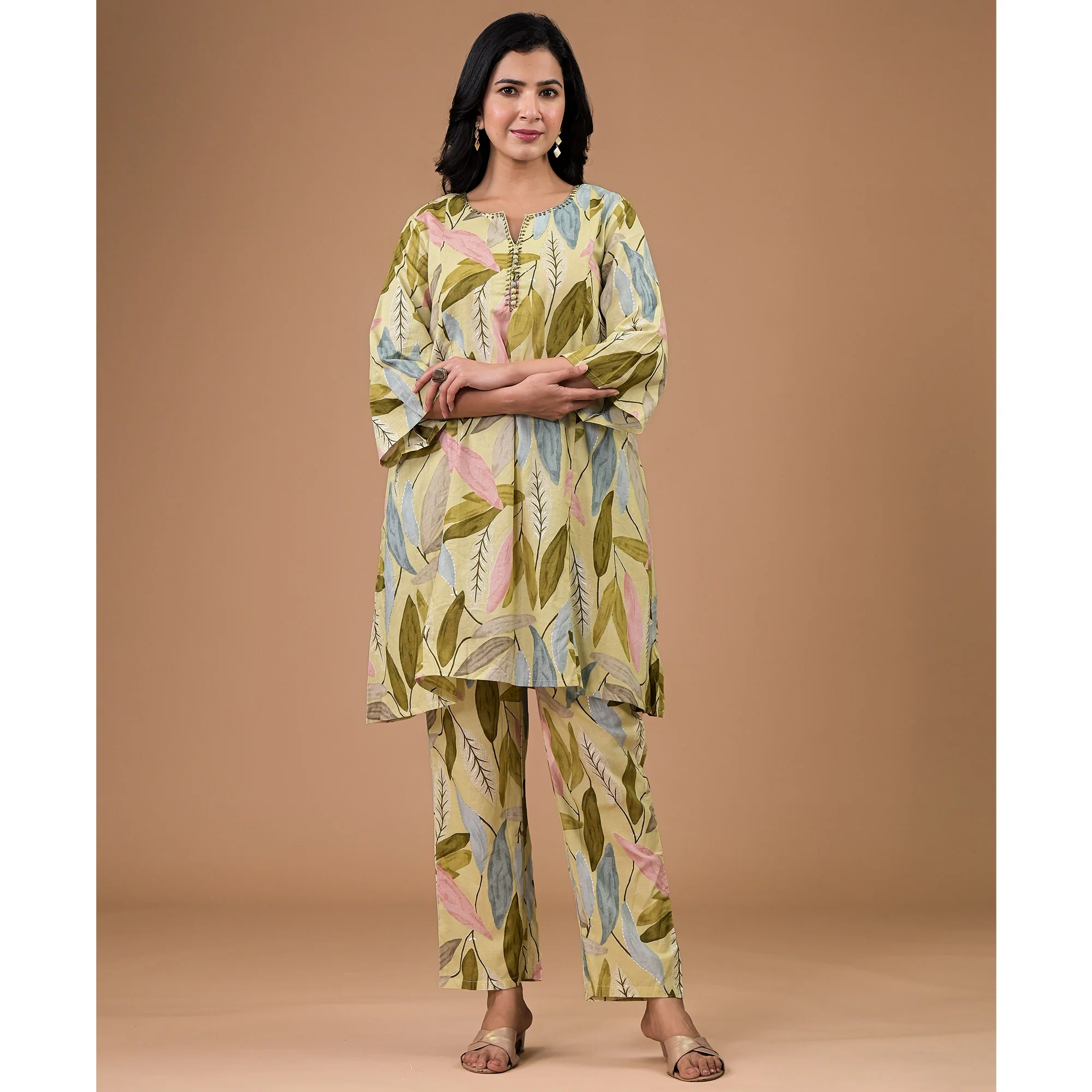Green Printed Pure Cotton Co-ord Set - Image 6