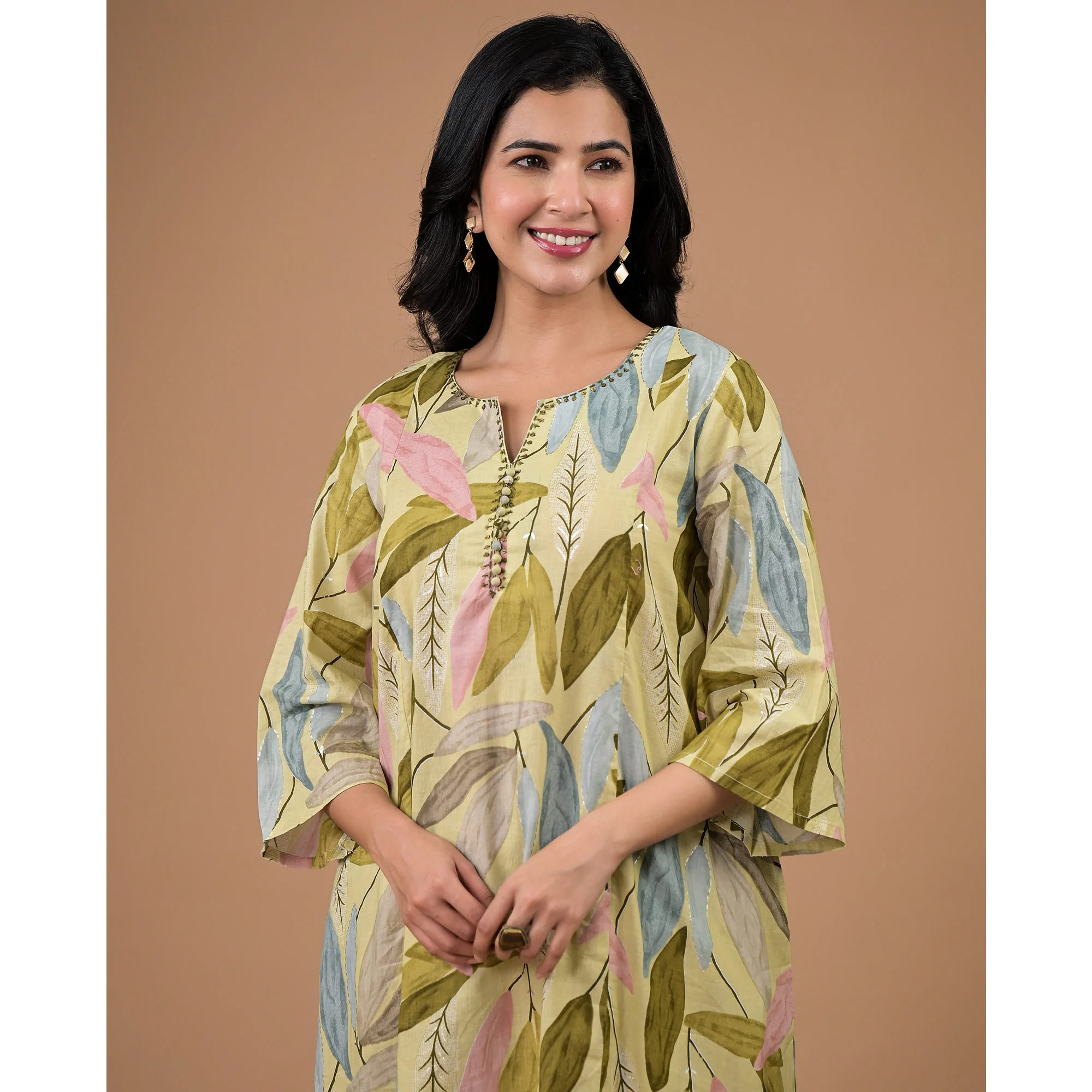 Green Printed Pure Cotton Co-ord Set - Image 8
