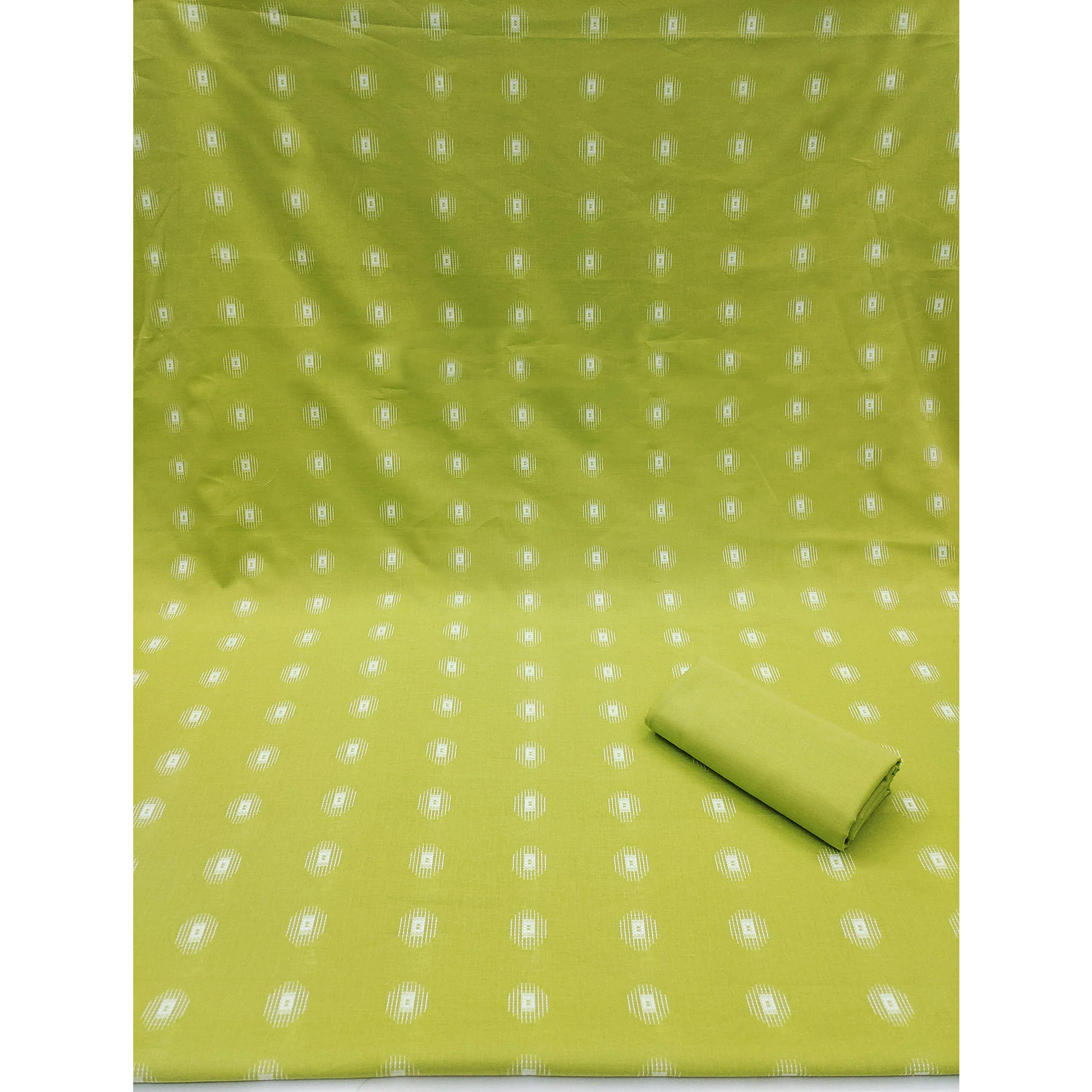 Green Woven Pure Cotton Dress Material - Image 3