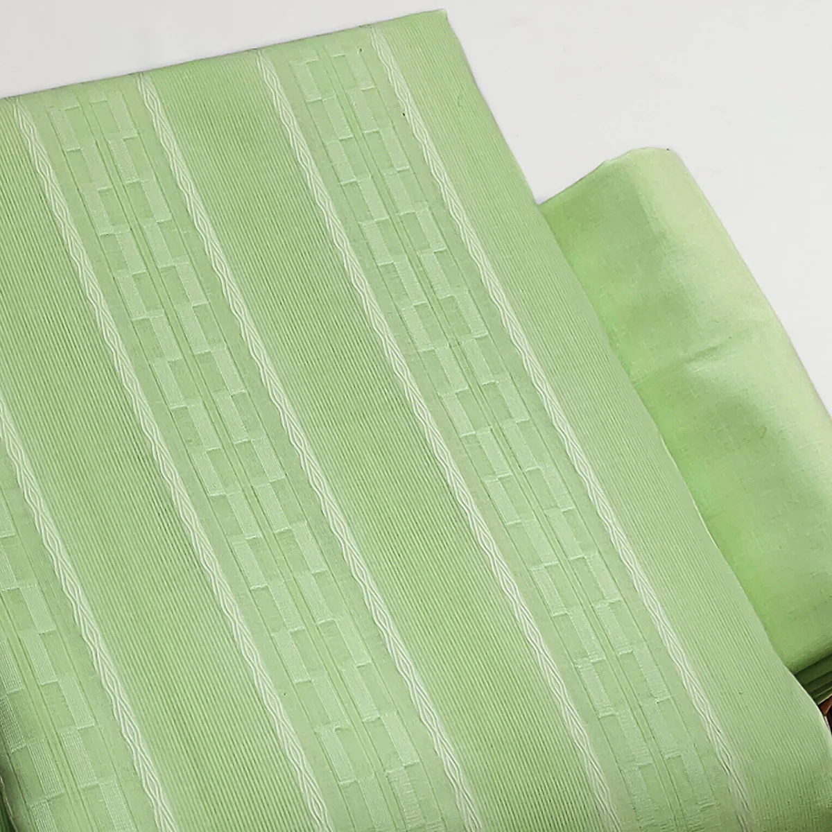 Green Woven Pure Cotton Dress Material - Image 2