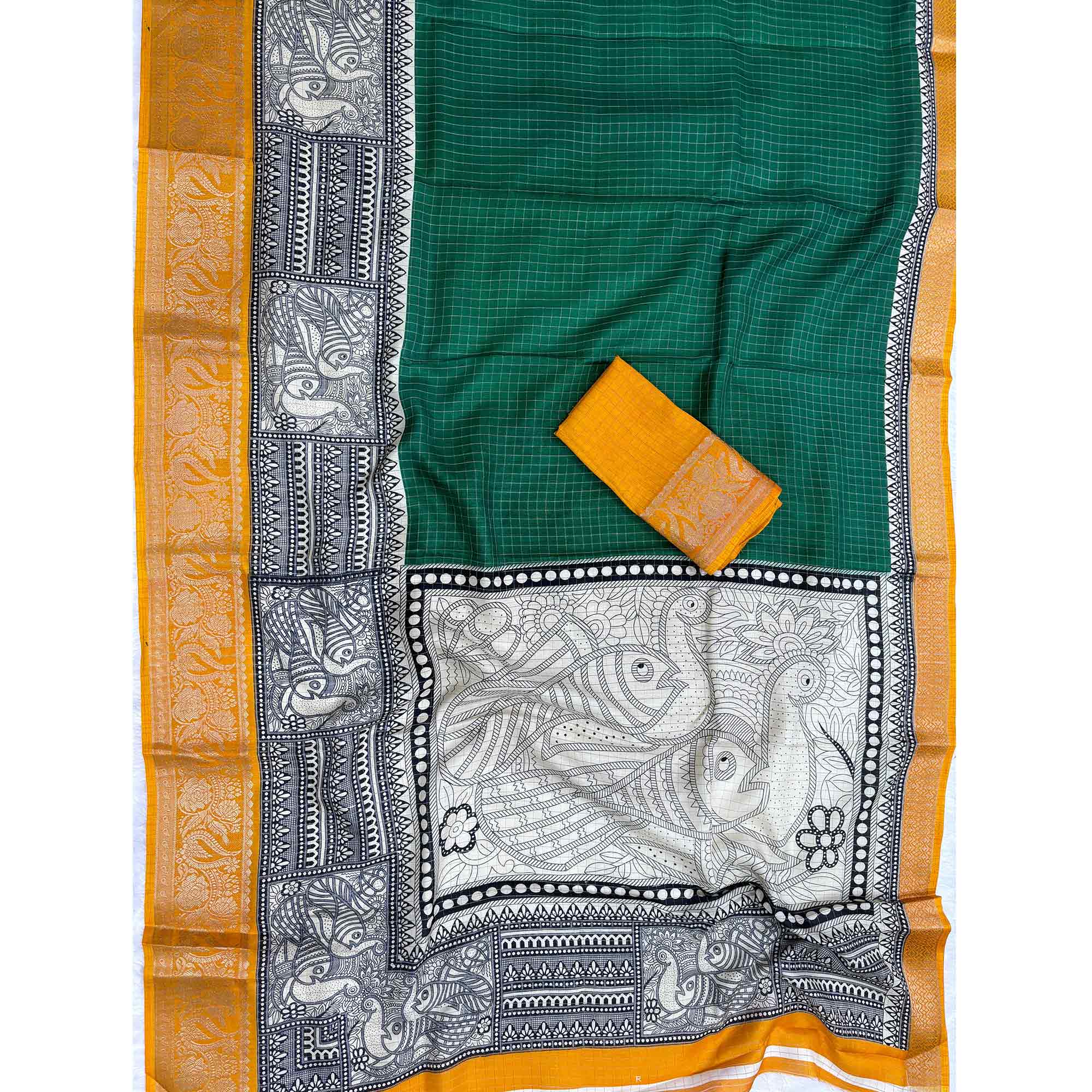 Green Zari Woven Dola Silk Saree - Image 3