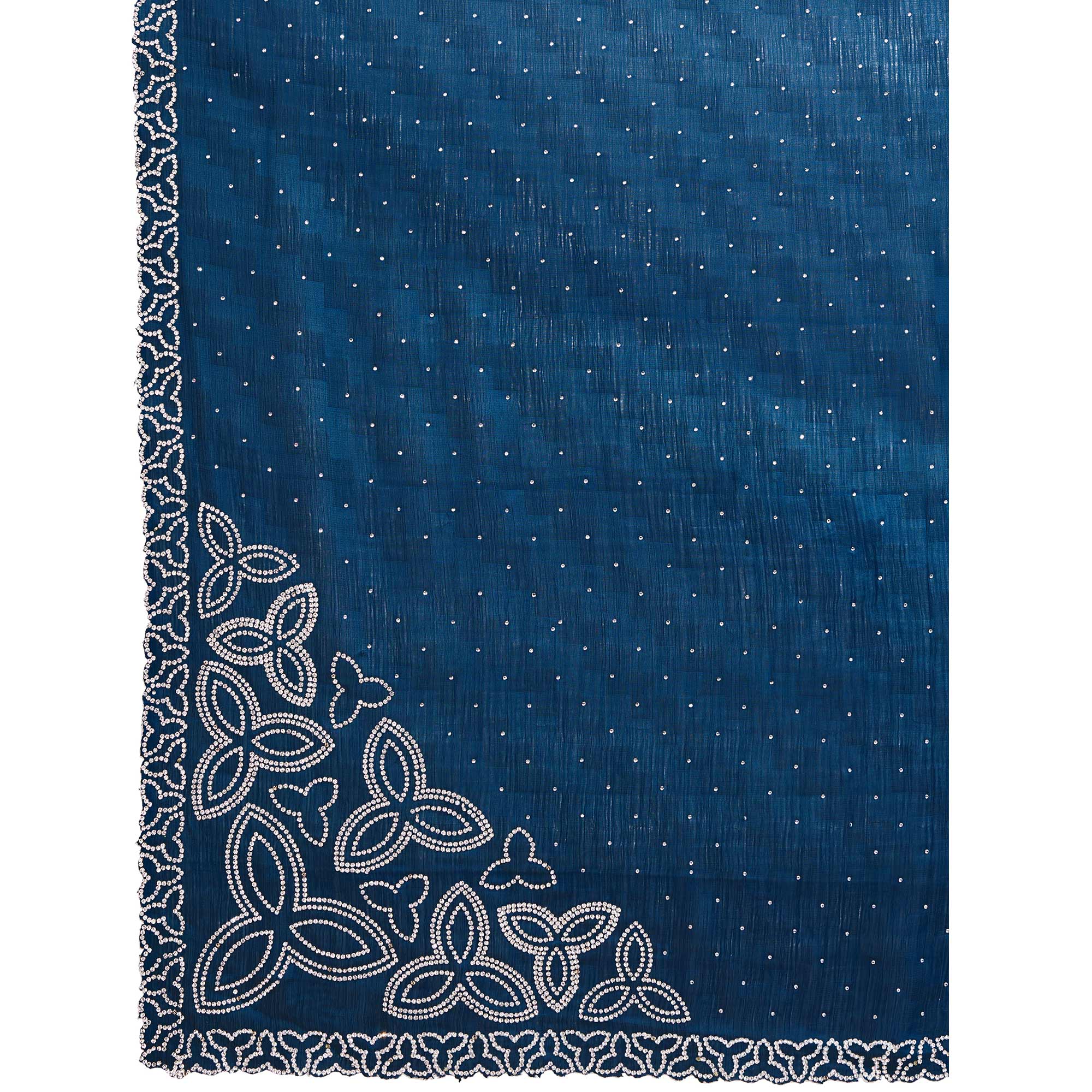 Morpich Diamond Zarkan Handwork Satin Chiffon Saree - Image 9