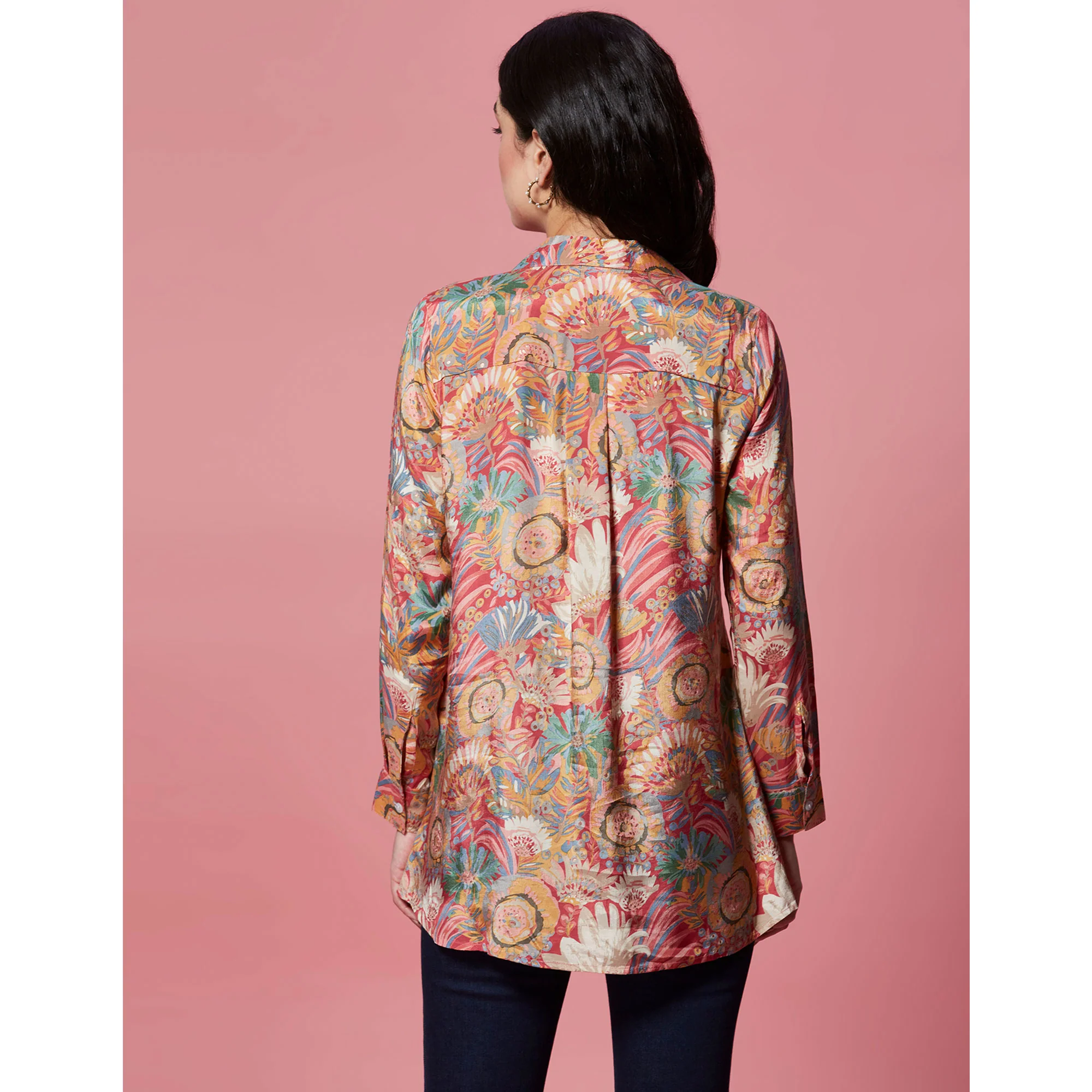 Multicolor Floral Printed Muslin Top - Image 6