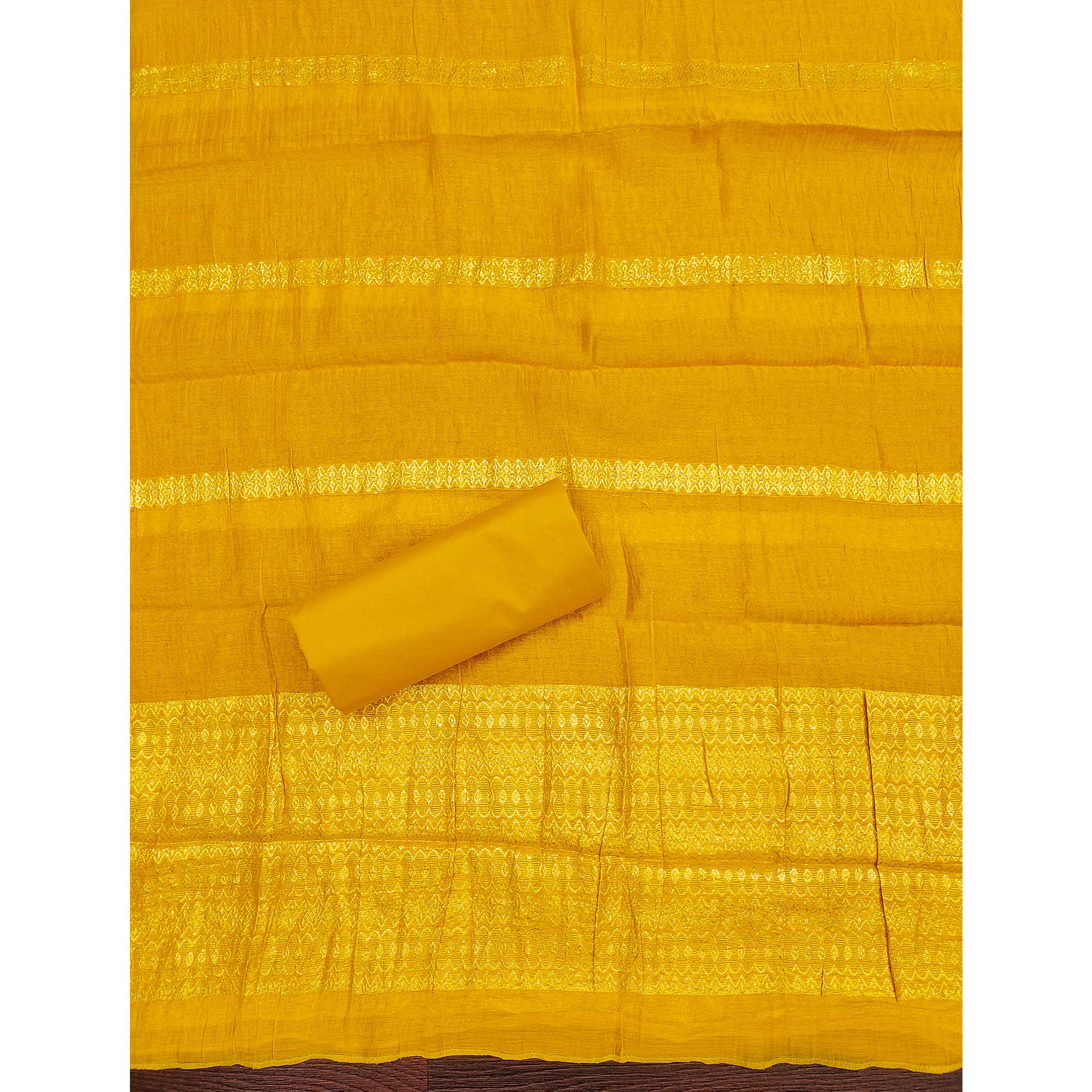 Mustard Pure Cotton Dress Material with Elegant Embroidery - Image 5