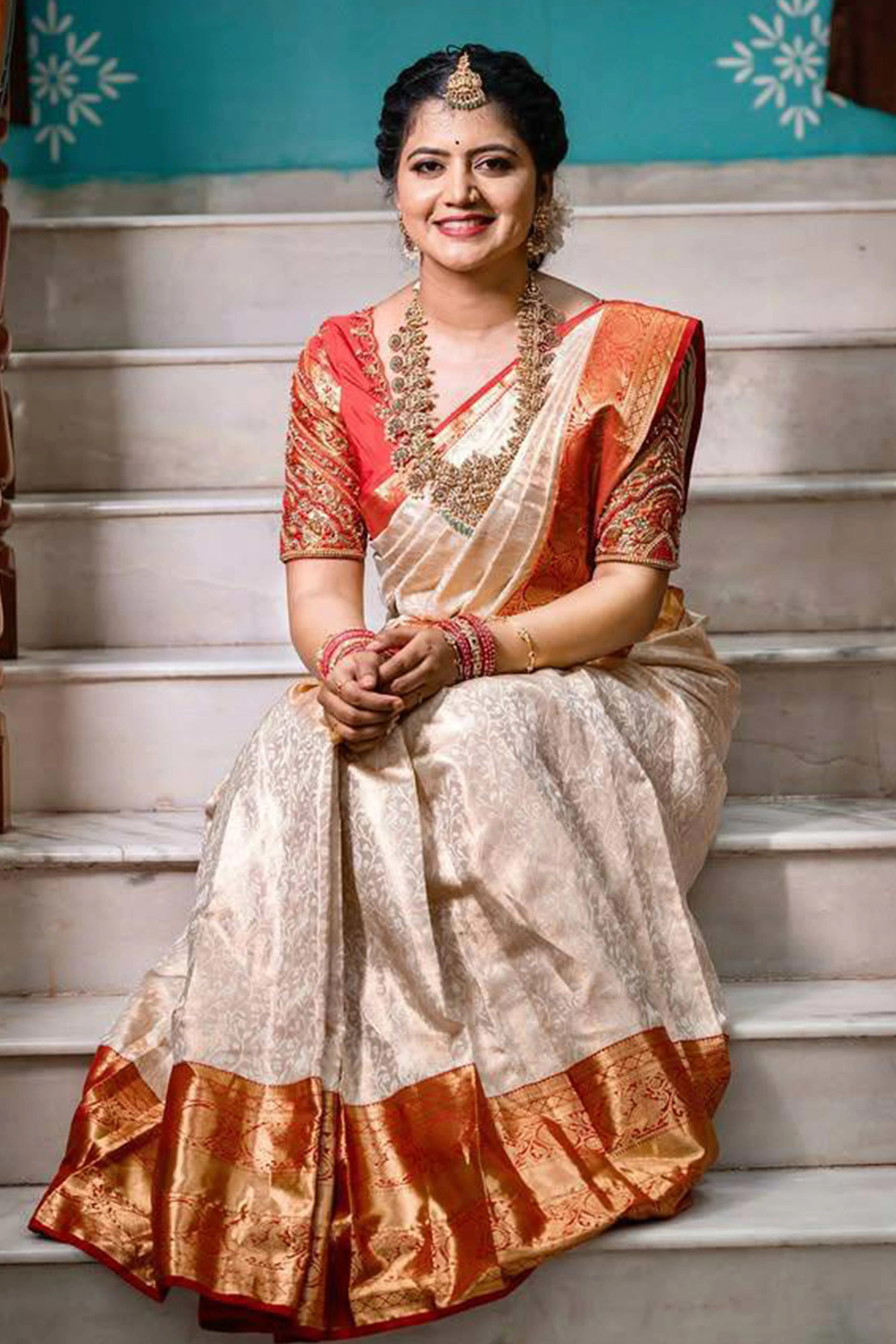 Off-White Banarasi Silk Saree With Delicate Zari Weaving For A Graceful Look - Image 8
