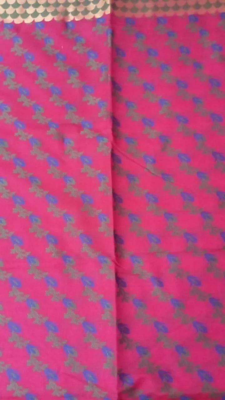 Pink Printed Banarasi Silk Saree - Image 2