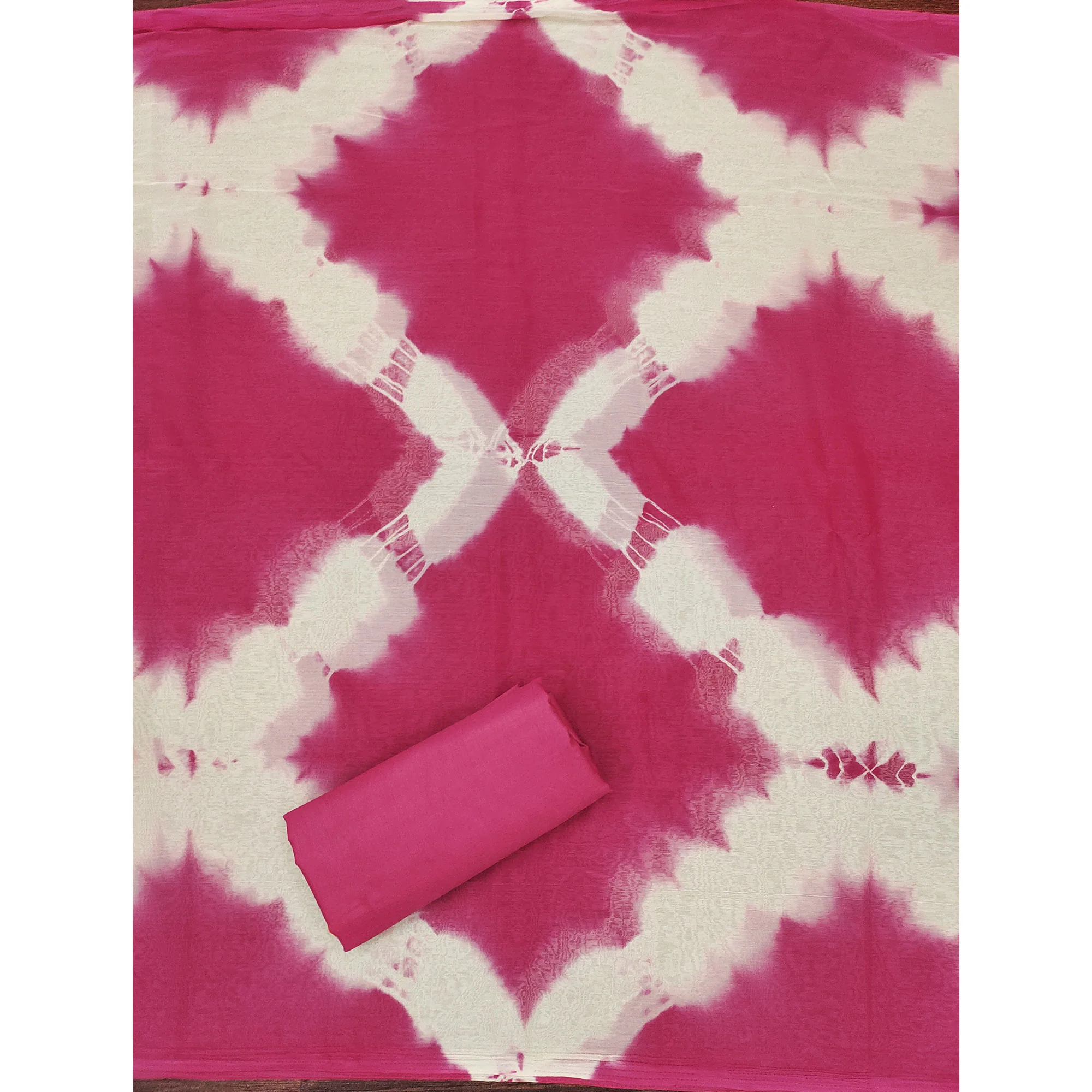 Pink Cotton Blend Dress Material Highlighted With Floral Thread & Sequins Work - Image 5