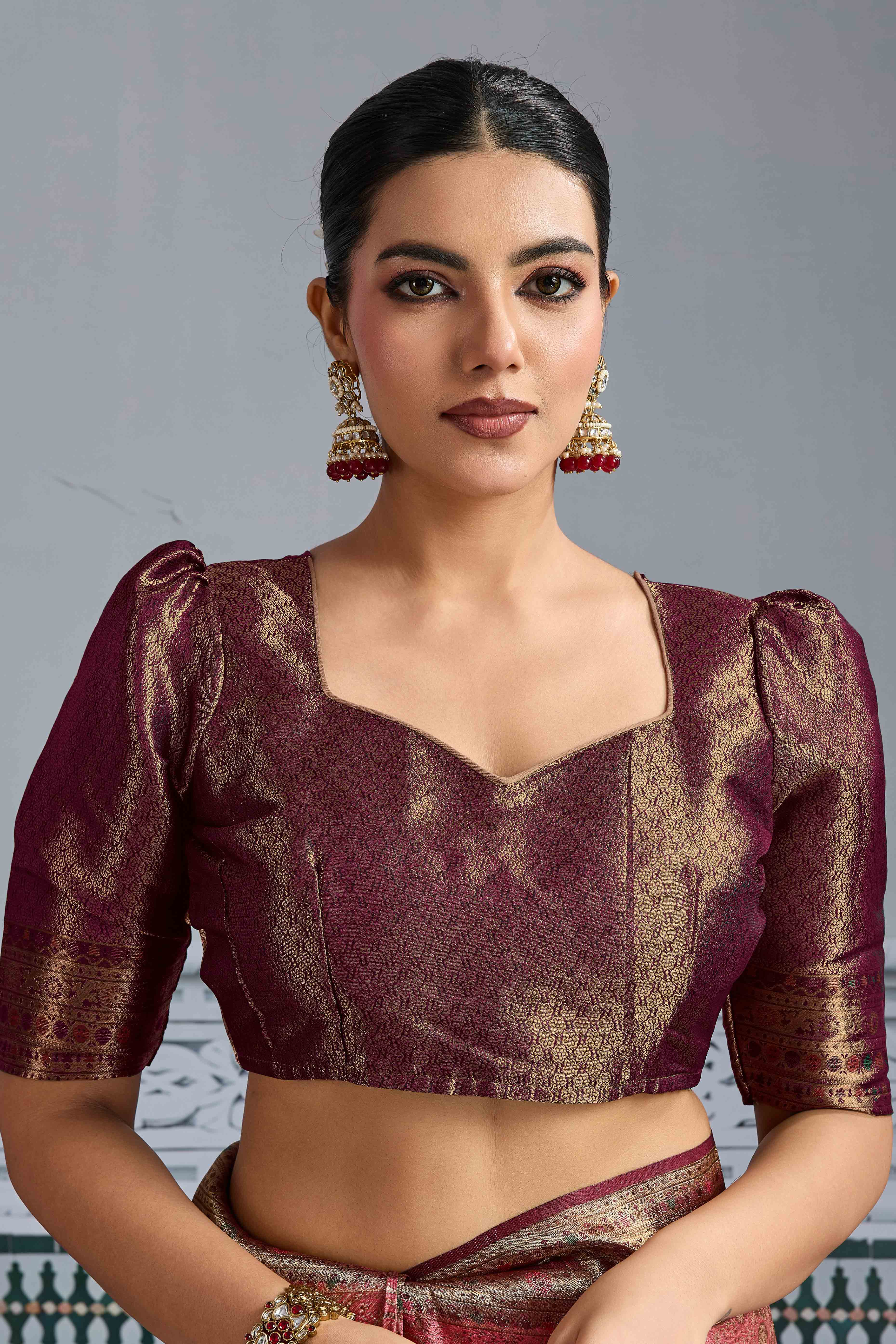 Pink Floral Meenakari Weaving Kanjivaram Silk Saree With Rich Piping & Tassel Pallu - Image 6