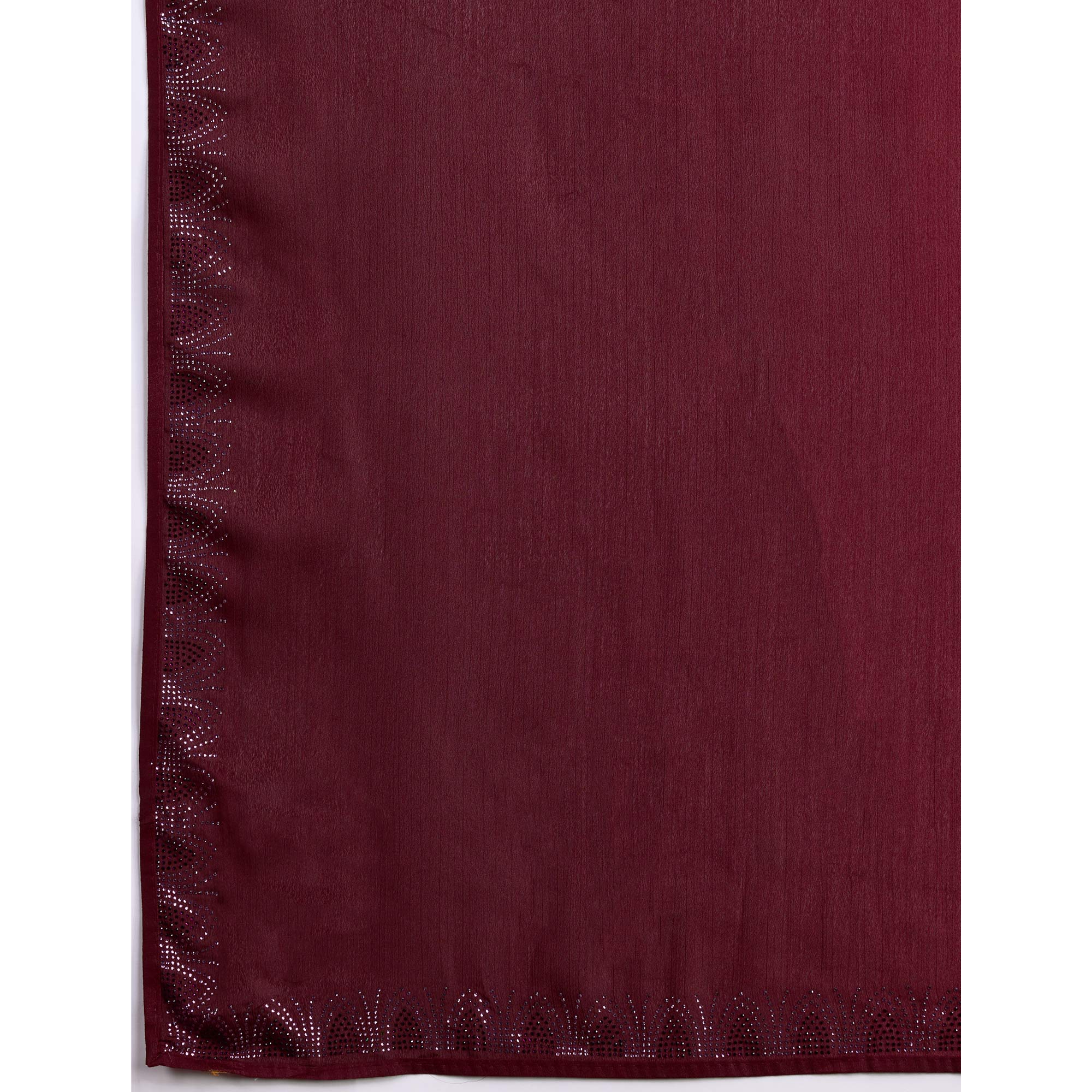 Pink Swarovski Border Work Chinon Ombre Saree - Image 10