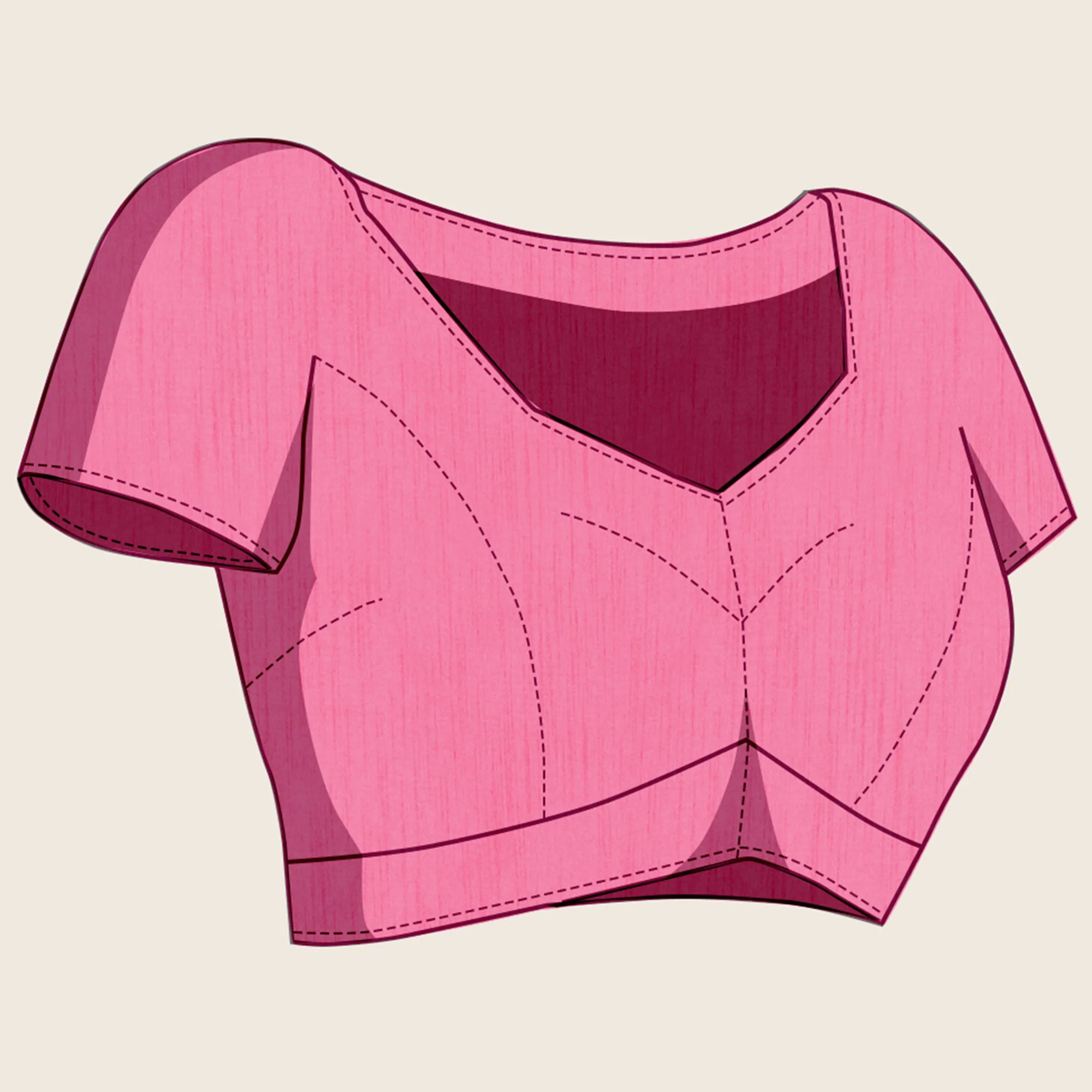 Pink Swarovski Border Work Chinon Ombre Saree - Image 9