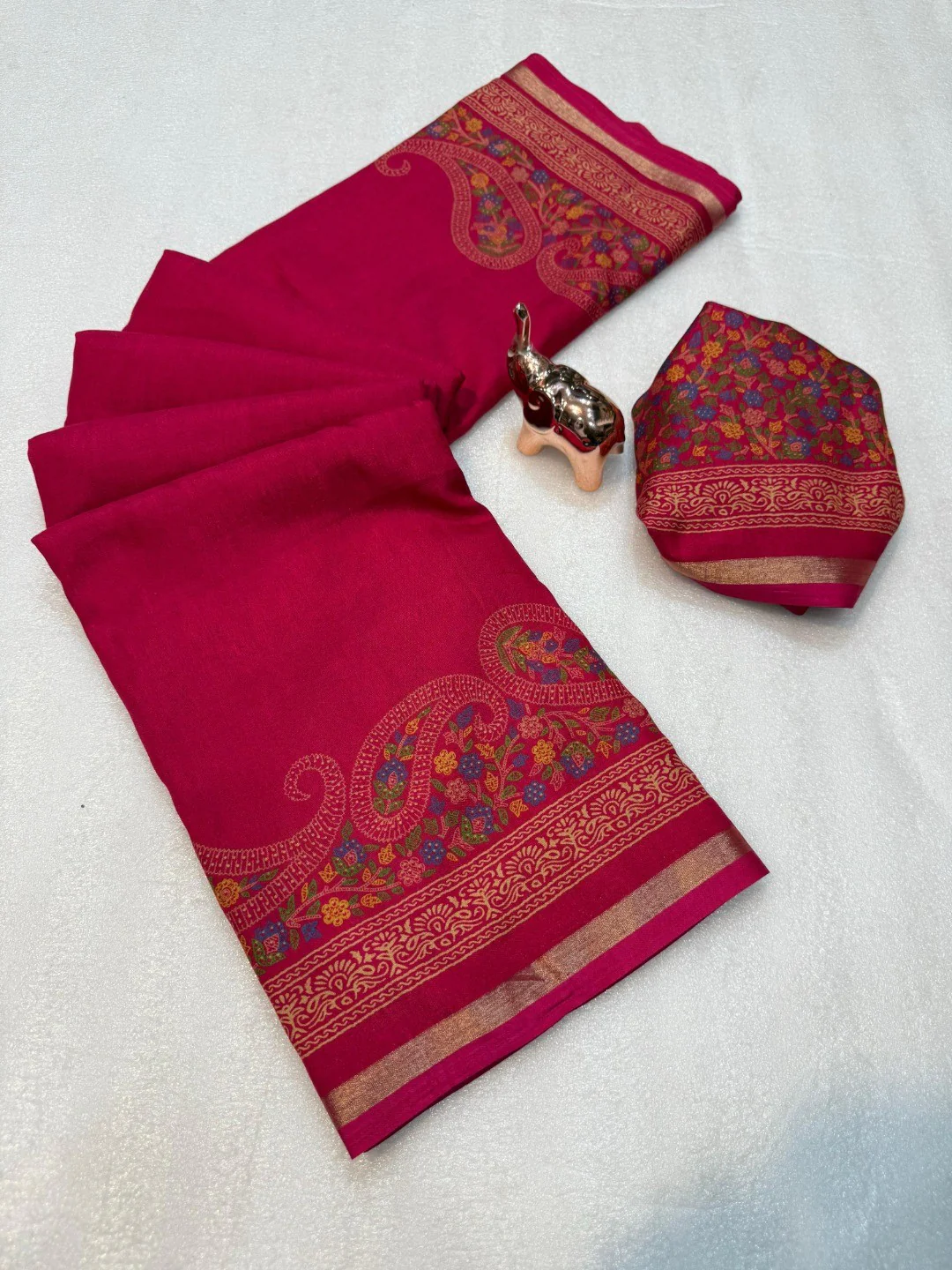 Pink Tussar Silk Saree with Classic Paisley Pattern and Refined Traditional Finish - Image 3