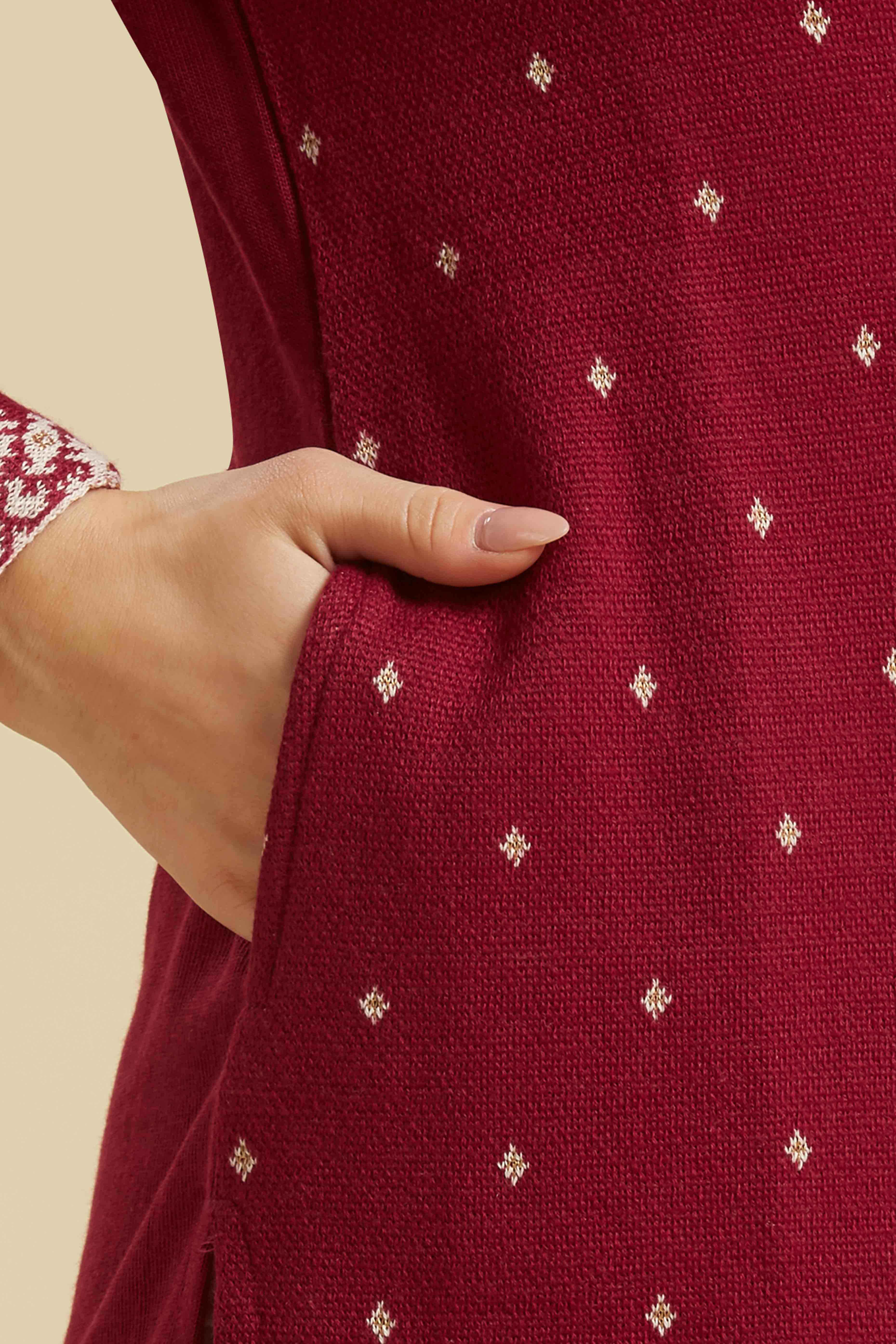 Purple Woolen Straight Kurti - Image 8