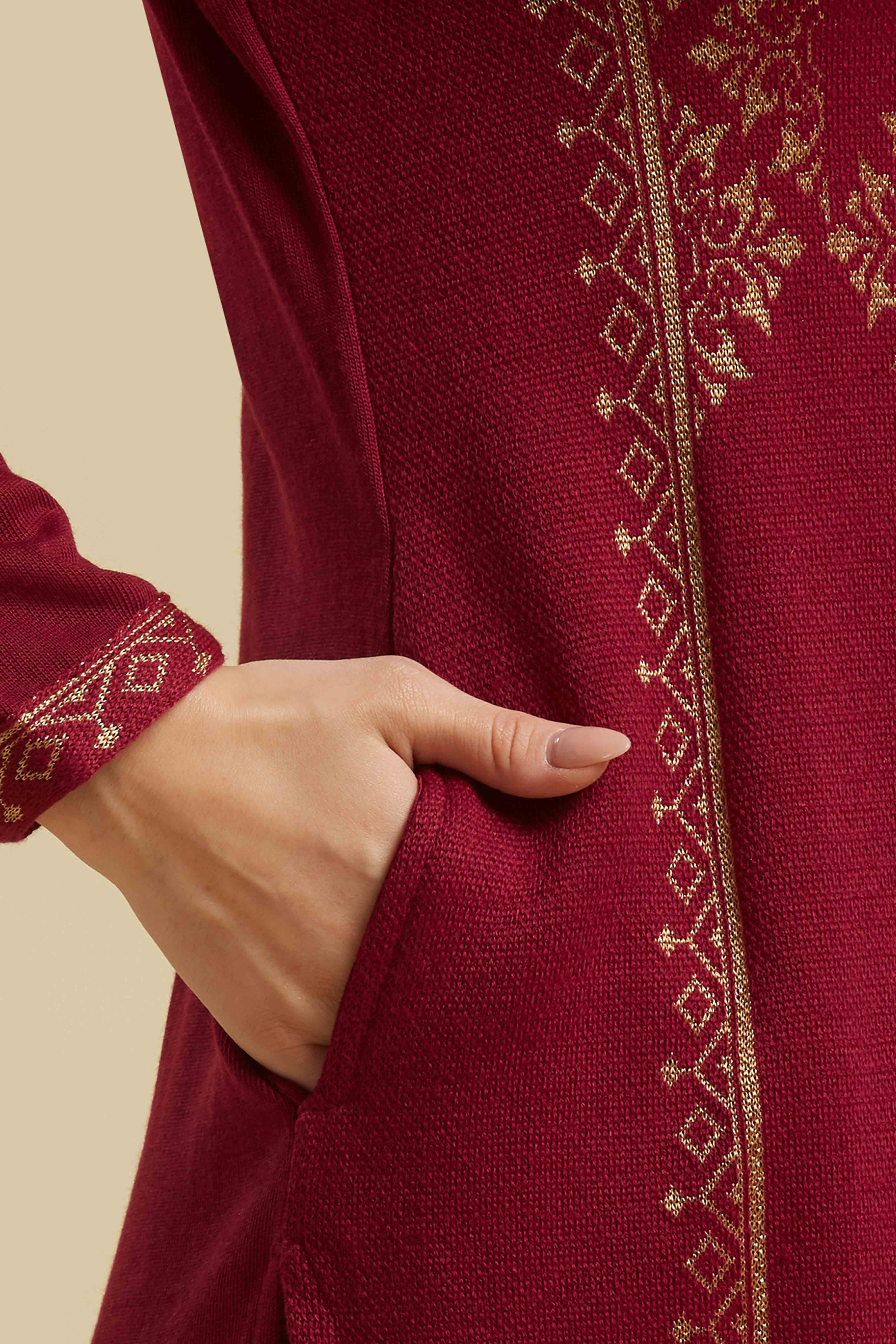 Purple Woolen Straight Kurti - Image 8