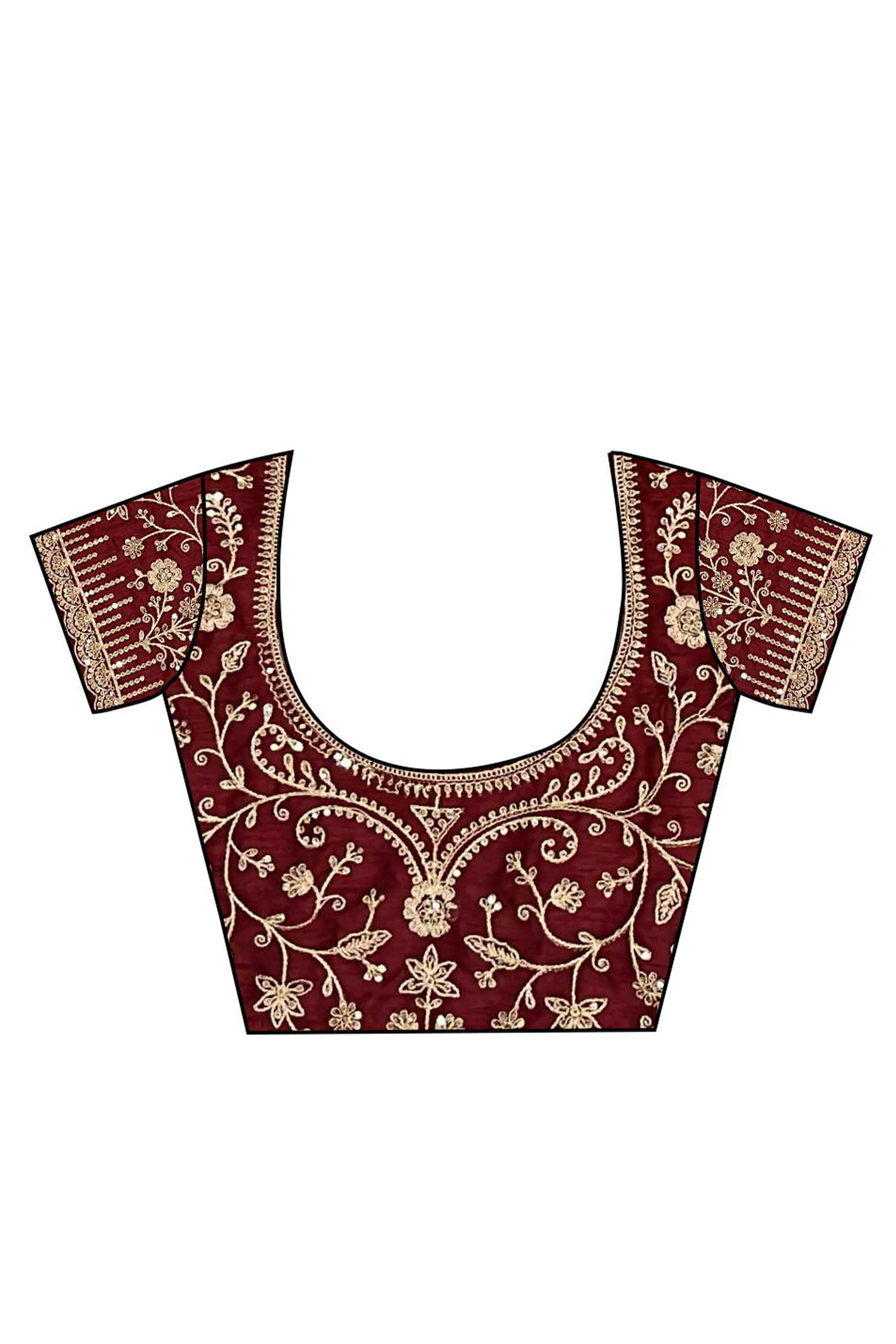 Sophisticated Gajari Pink Solid Moss Orgnaza Saree With Intricate Cording Sequins Embroidery Border - Image 7