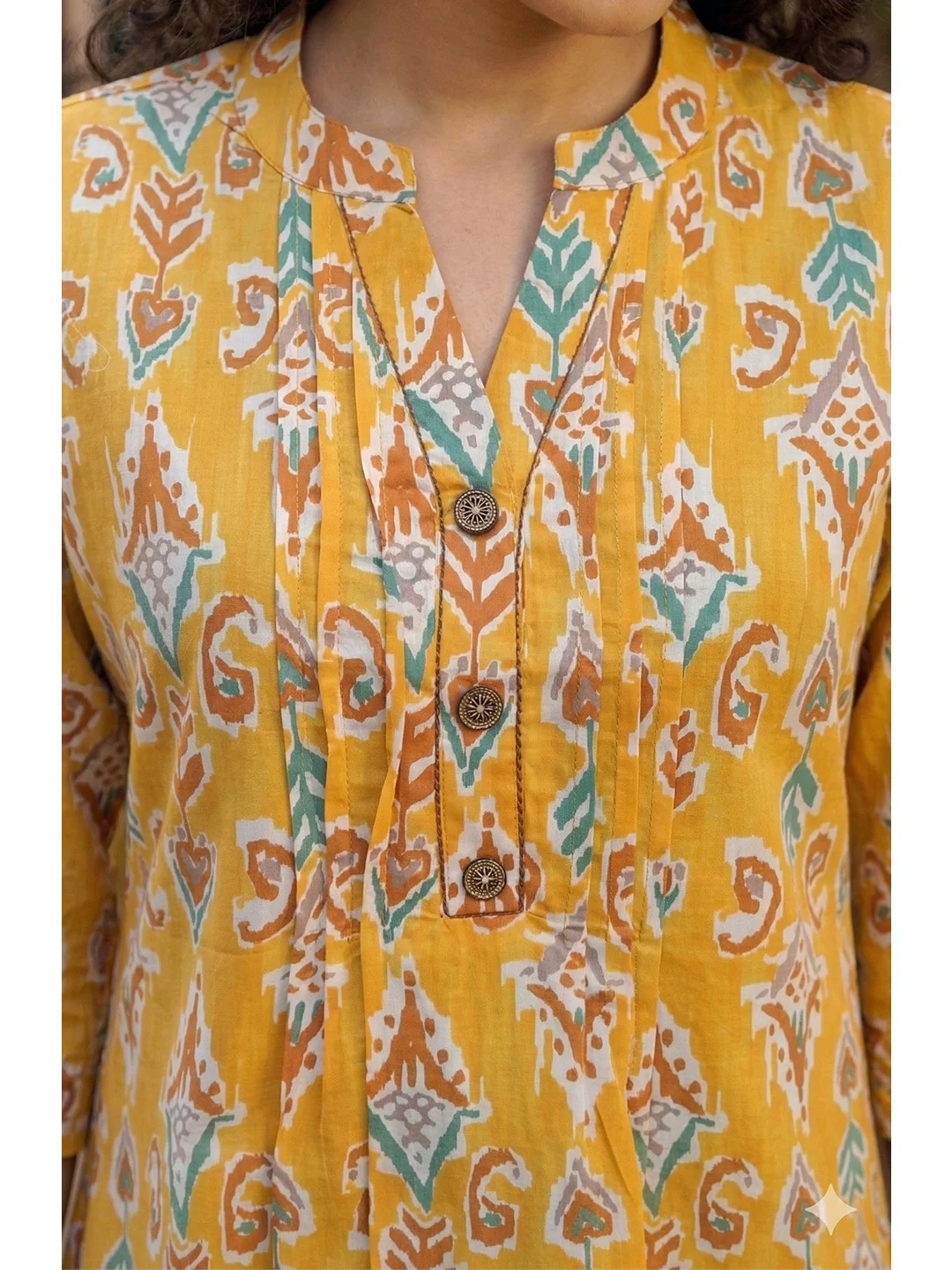 Stylish Yellow Printed Pure Cotton Top for Casual Wear - Image 4