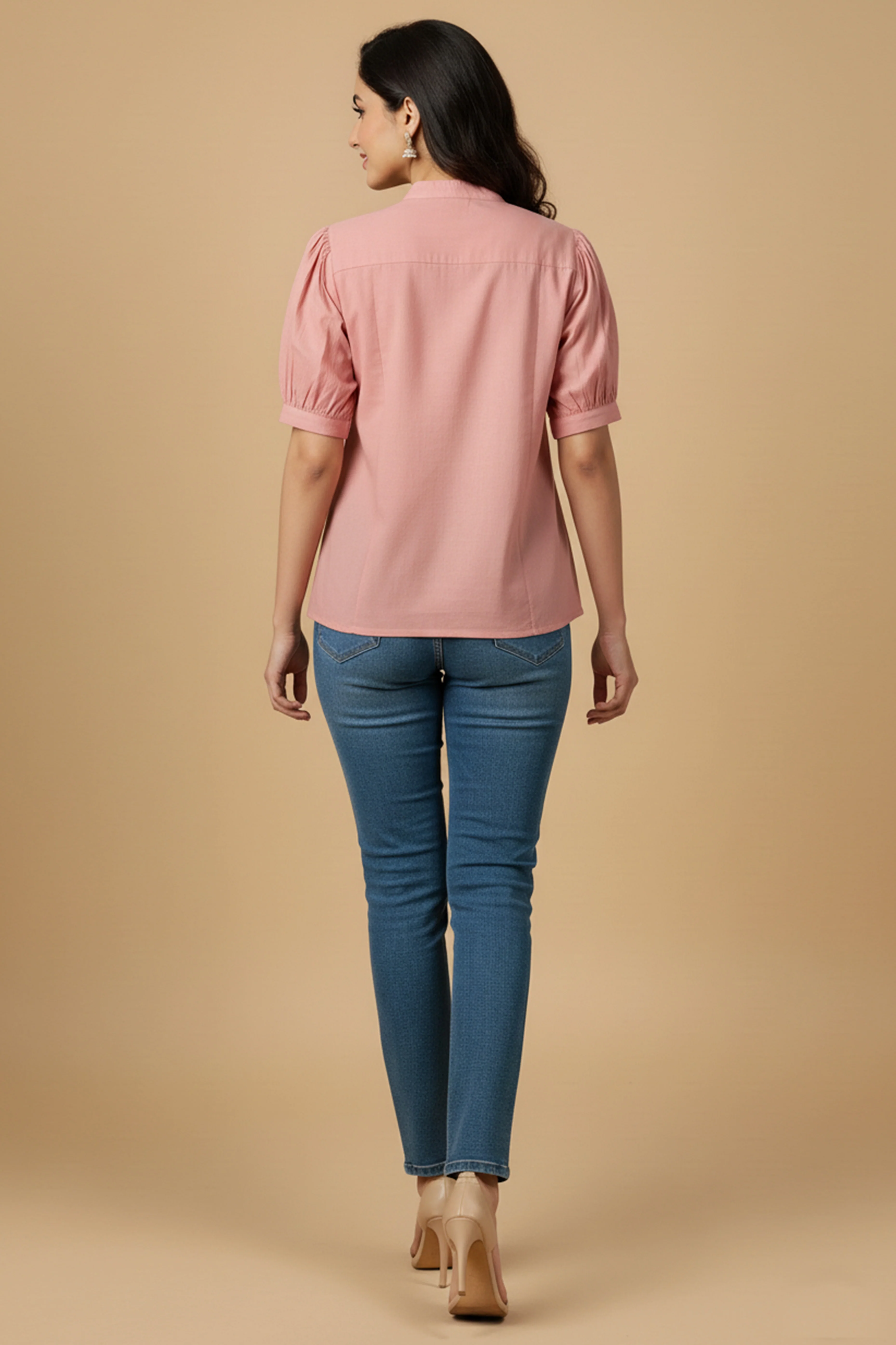 Trendy Pink Solid Pattern Pure Cotton Top for Effortless Everyday Styling - Image 3