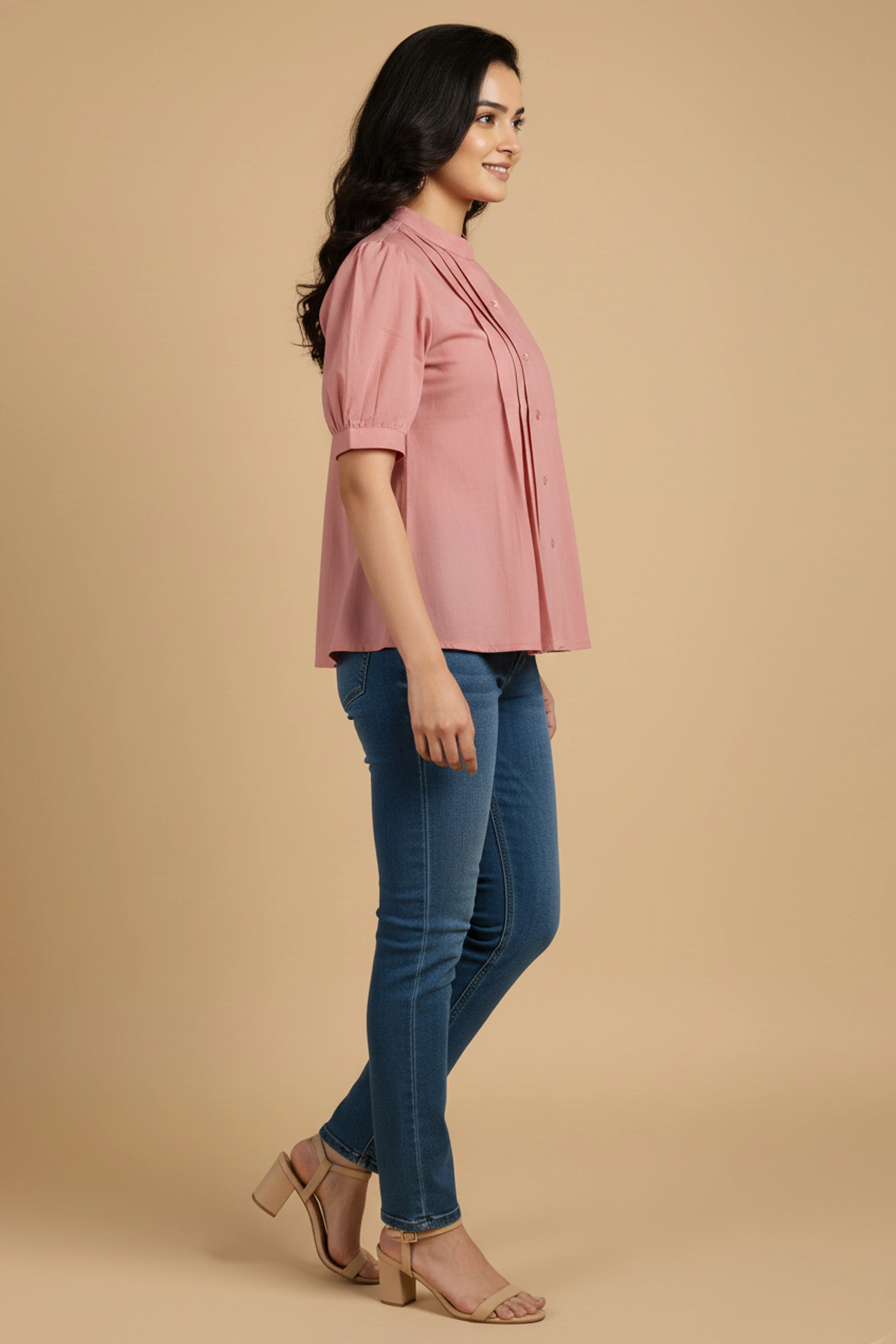 Trendy Pink Solid Pattern Pure Cotton Top for Effortless Everyday Styling - Image 4