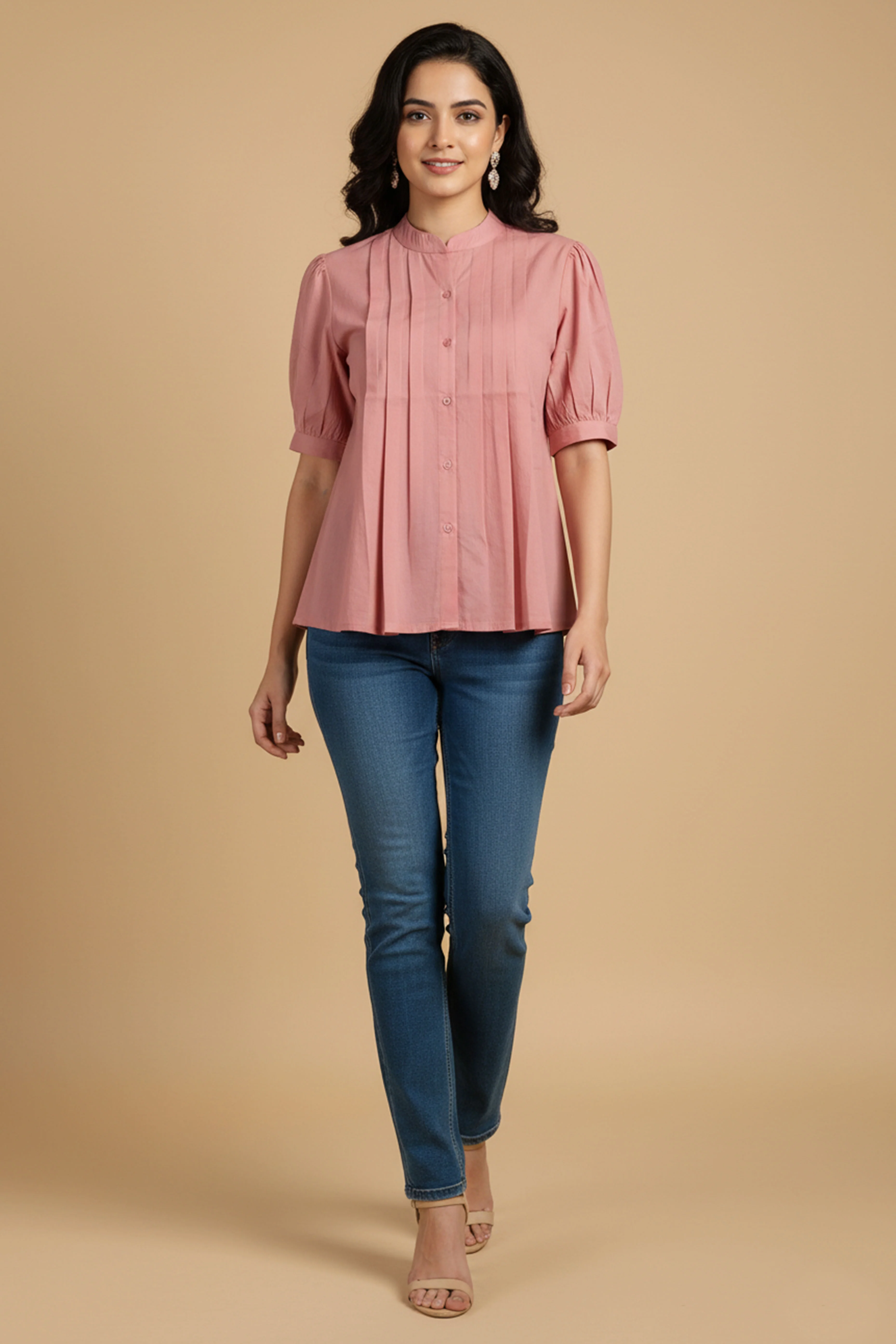 Trendy Pink Solid Pattern Pure Cotton Top for Effortless Everyday Styling - Image 5