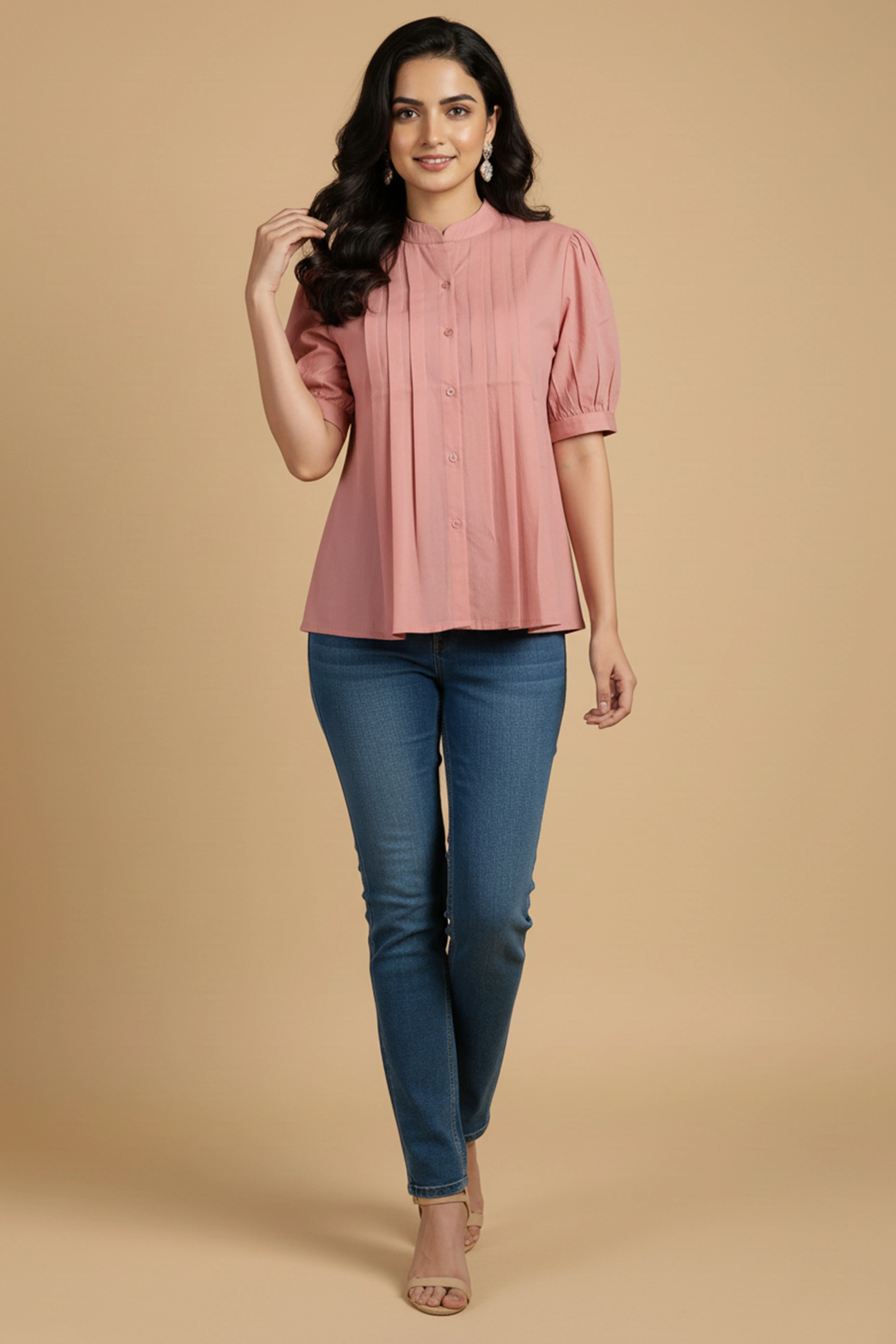Trendy Pink Solid Pattern Pure Cotton Top for Effortless Everyday Styling - Image 7