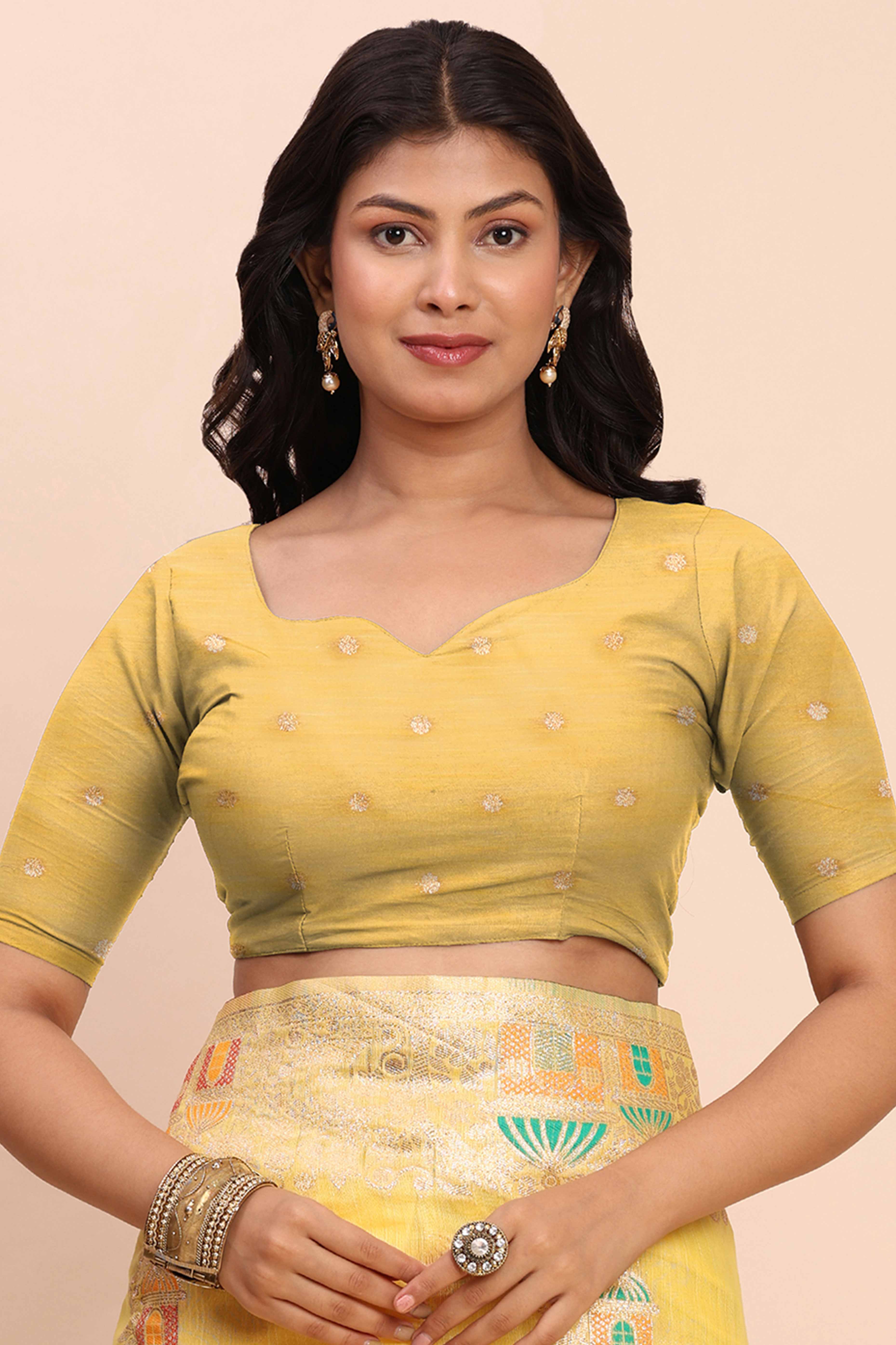 Yellow Bloom Zari Woven Linen Cotton Saree Adorned With Floral Motifs & A Tassel Finish - Image 7