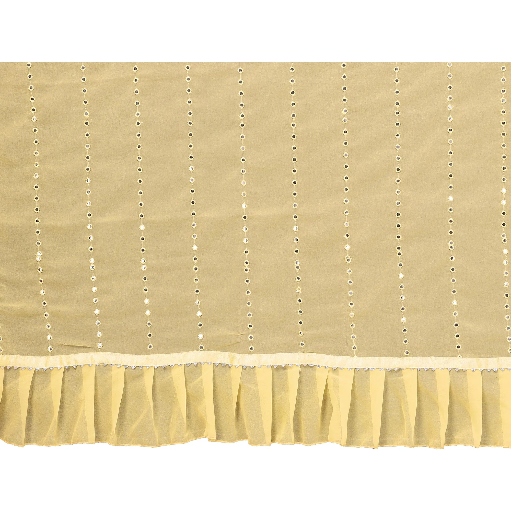 Yellow Embroidered Georgette Ruffle Saree - Image 9